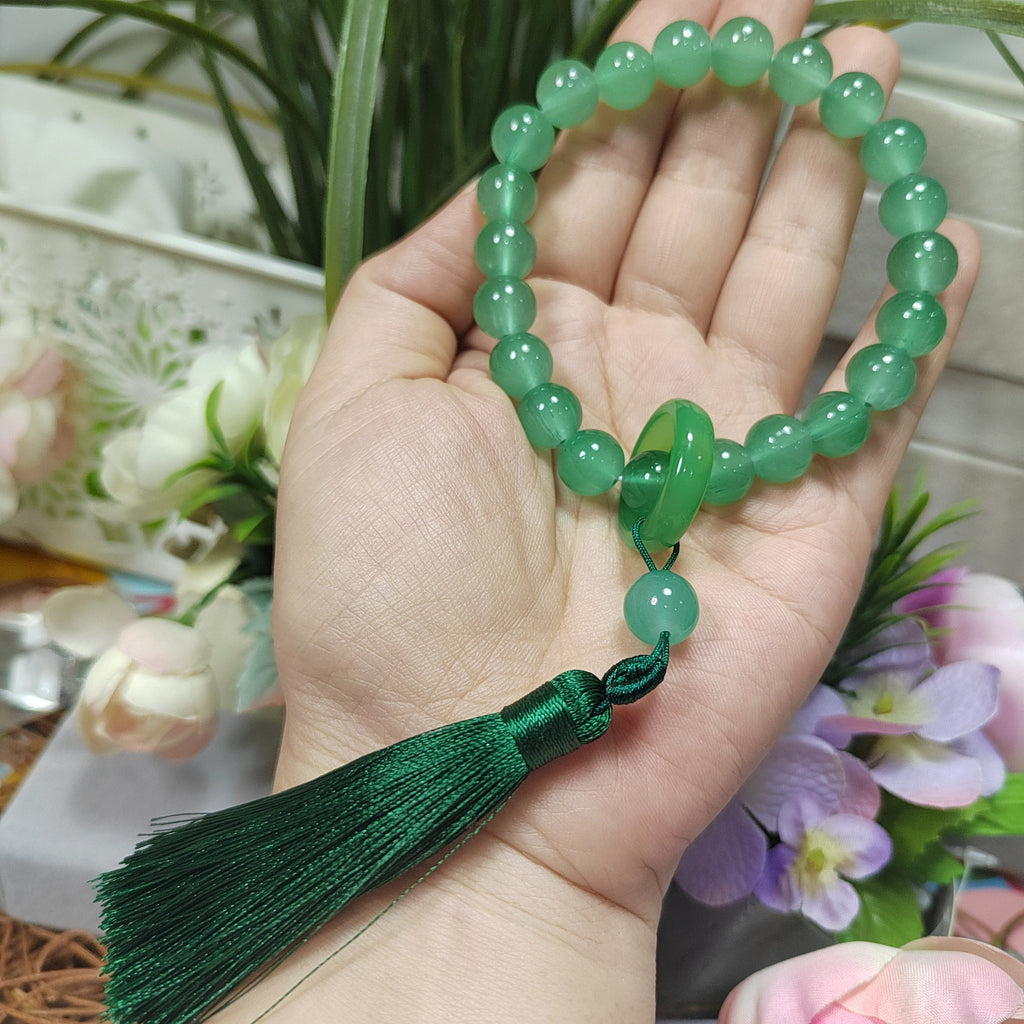 Natural Chalcedony Green Prayer, Calming Beads Bracelet SL106 - SL Precious