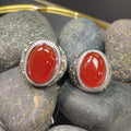 Natural Baoshan Nanhong Icy Red Agate Large Men’s Ring | Adjustable | Rare Collector’s Gemstone | 18K White Gold Plated SL361 SL Precious