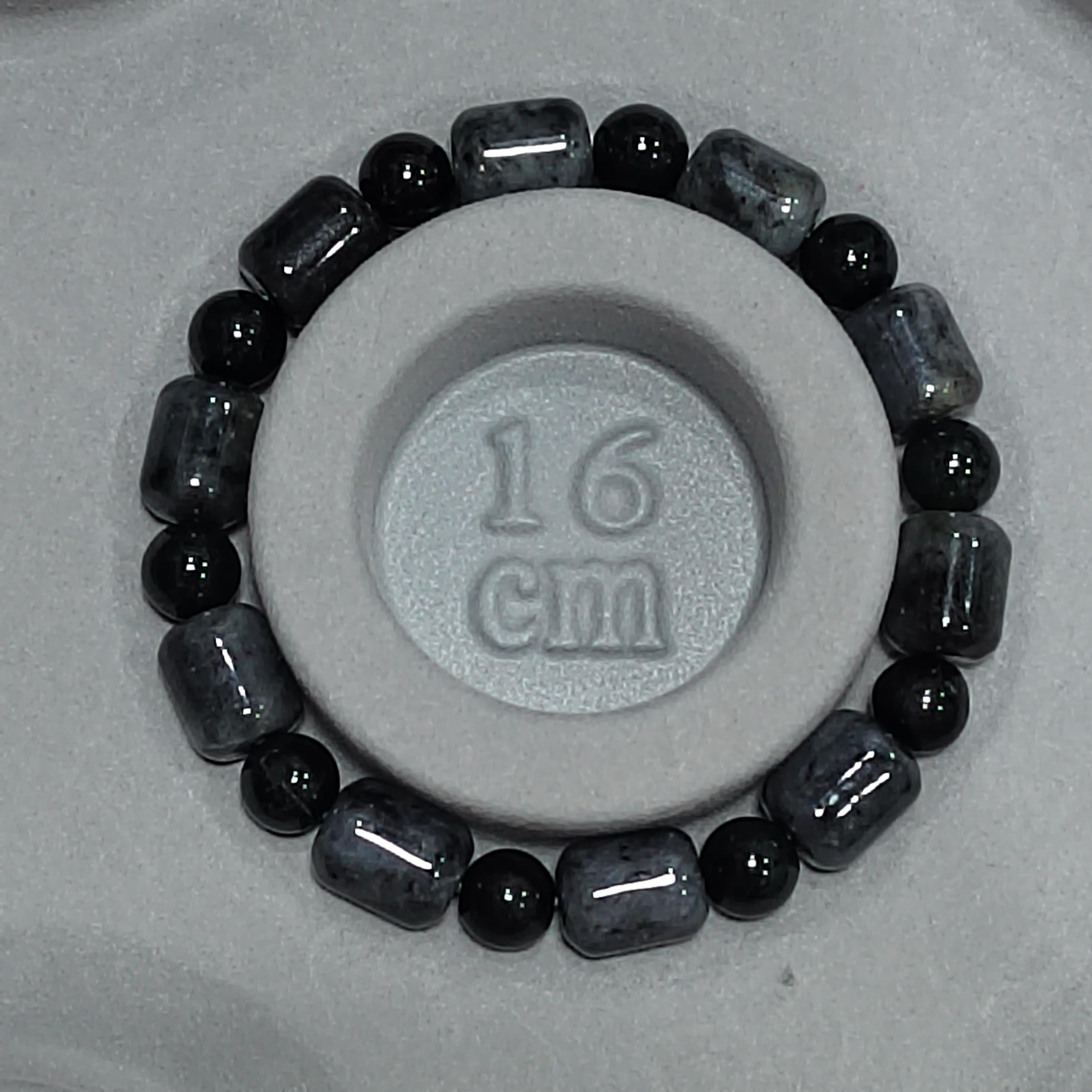 Natural Certified Burmese Cylinder Black/Grey Wuji & Round Bead Black Ink Jadeite Bracelet SL229 - SL Precious