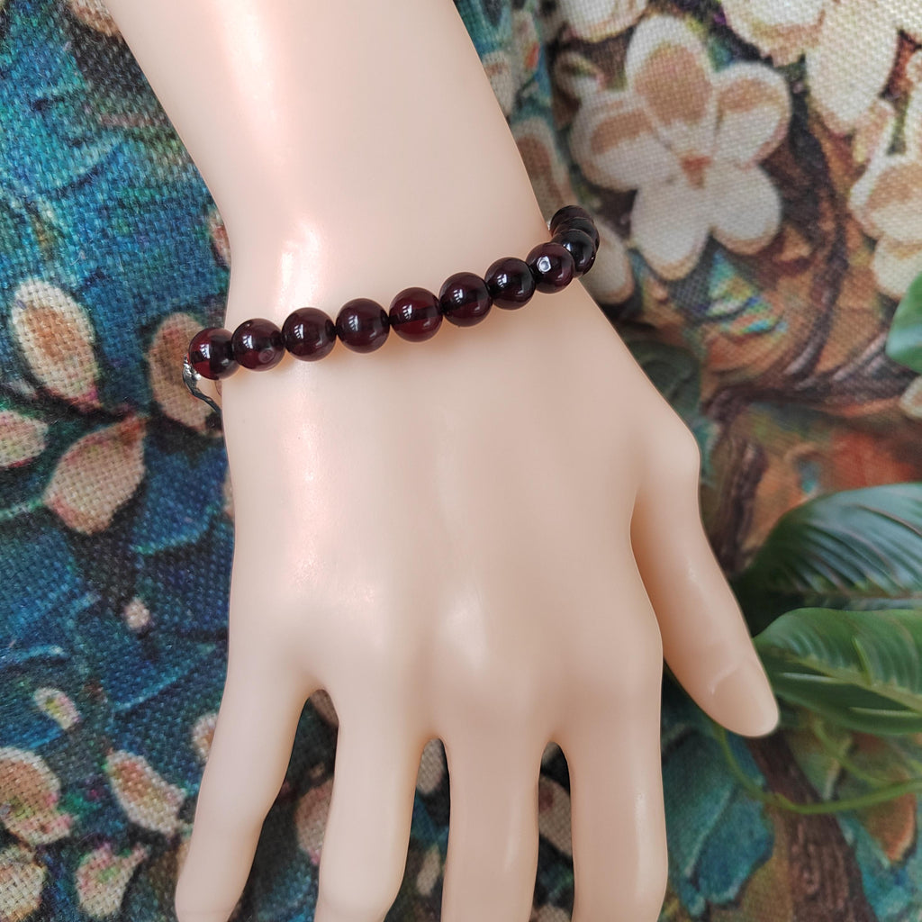 Burmese Natural Blood Amber Bead Bangle/Bracelet | Unique Design | 18k White Gold Plated SL126