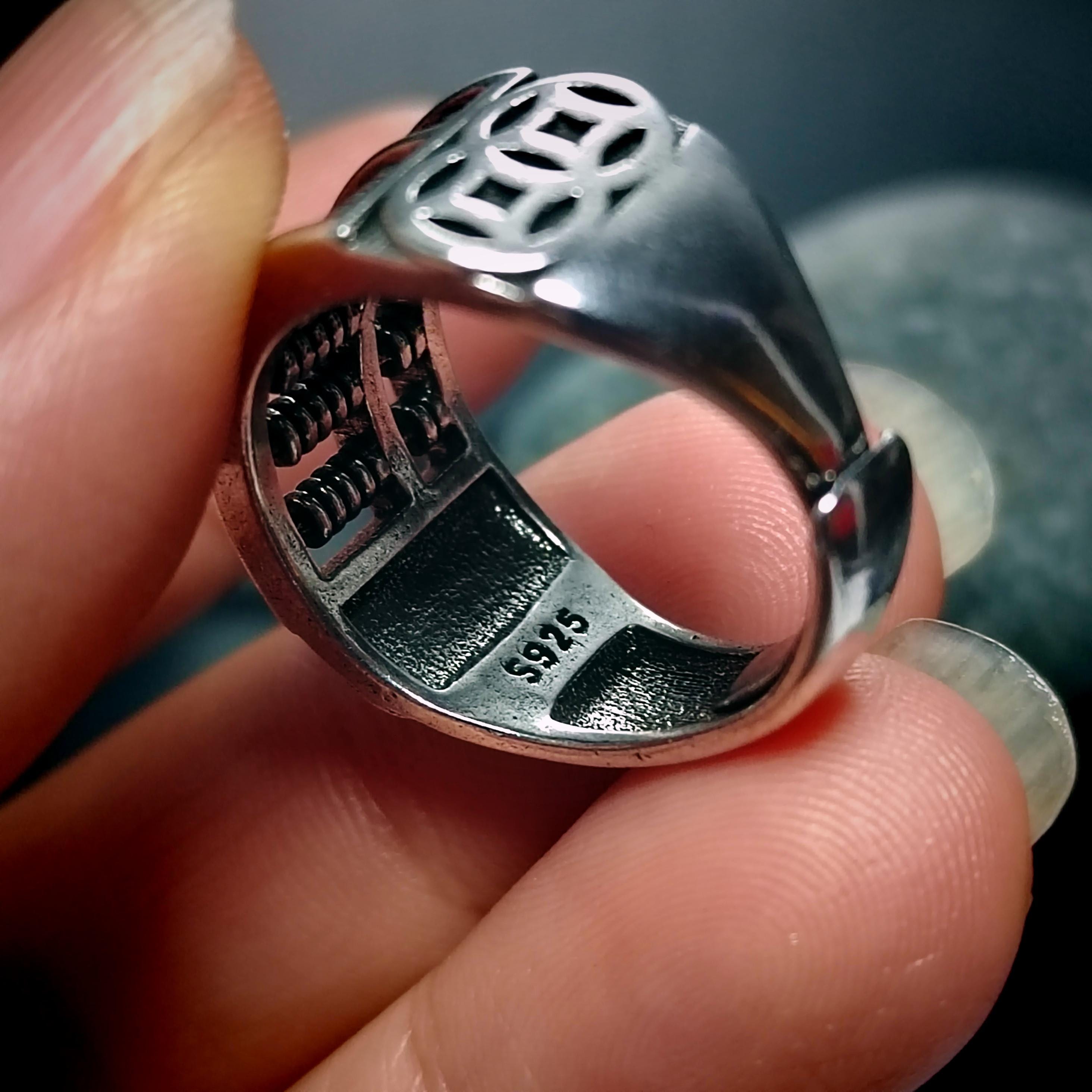 S925 Sterling Silver Solid Men's Abacus Adjustable Thai Trend Silver Ring SL227 - SL Precious