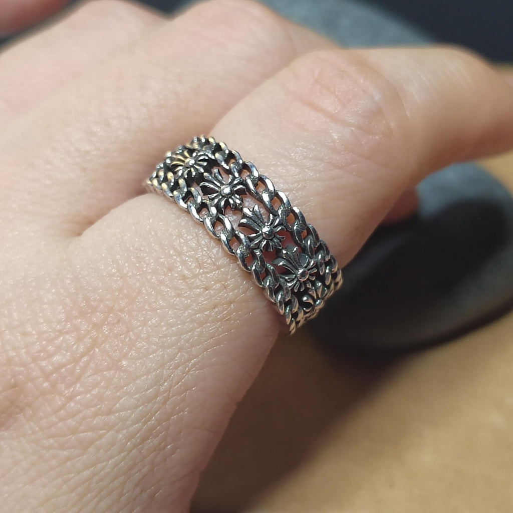 925 Sterling Silver Cross Men's & Women Adjustable Thai Trend Finishing Ring SL231