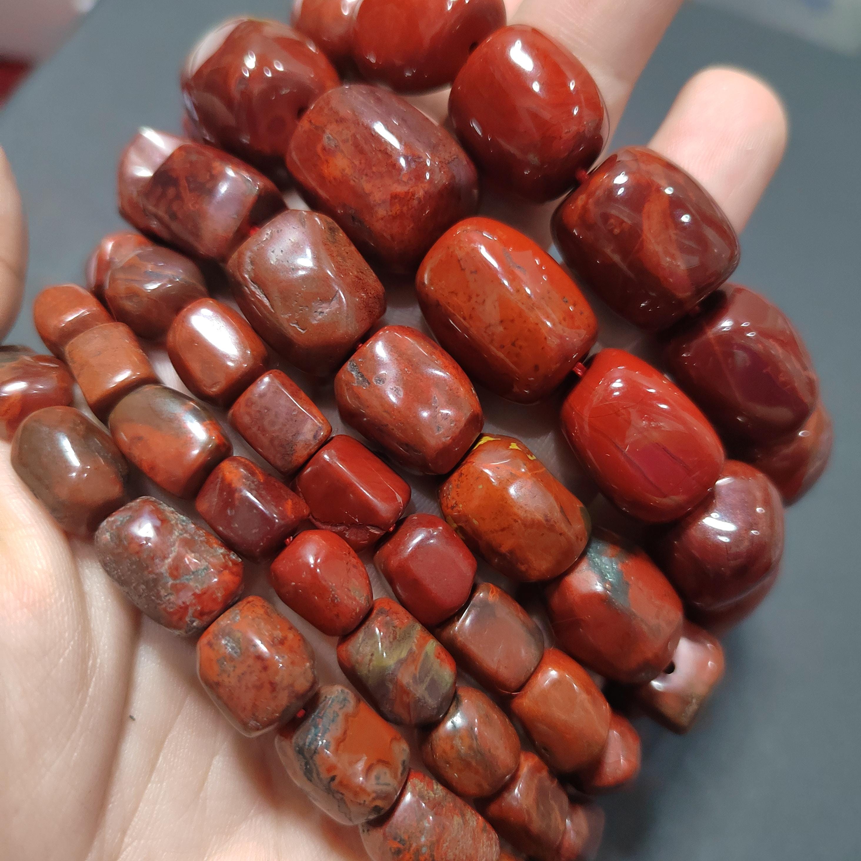 Certified A-Grade Natural Southern Sichuan Liangshan Waxi Ox Blood| Natural Raw Skin| 14-18mm Uneven Beads Bracelet SL380