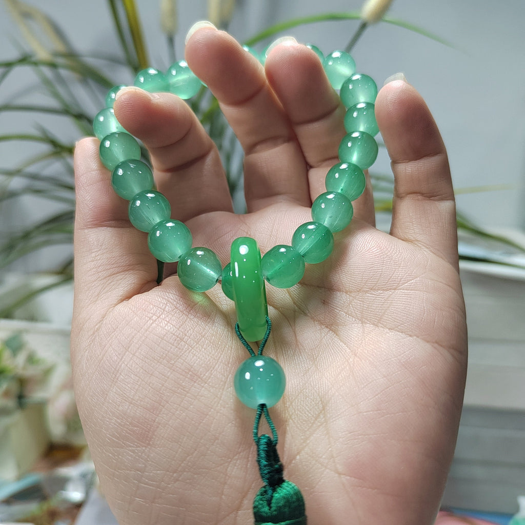 Natural Chalcedony Green Prayer, Calming Beads Bracelet SL106 - SL Precious