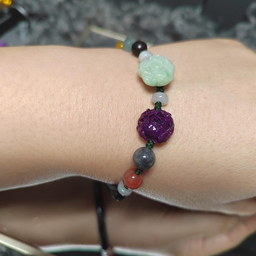 Certified A-Grade Natural Untreated Burmese Wuji Black Grey Half Bangle Bracelet | Nanhong Agate & Wax Amber Handmade Design SL289