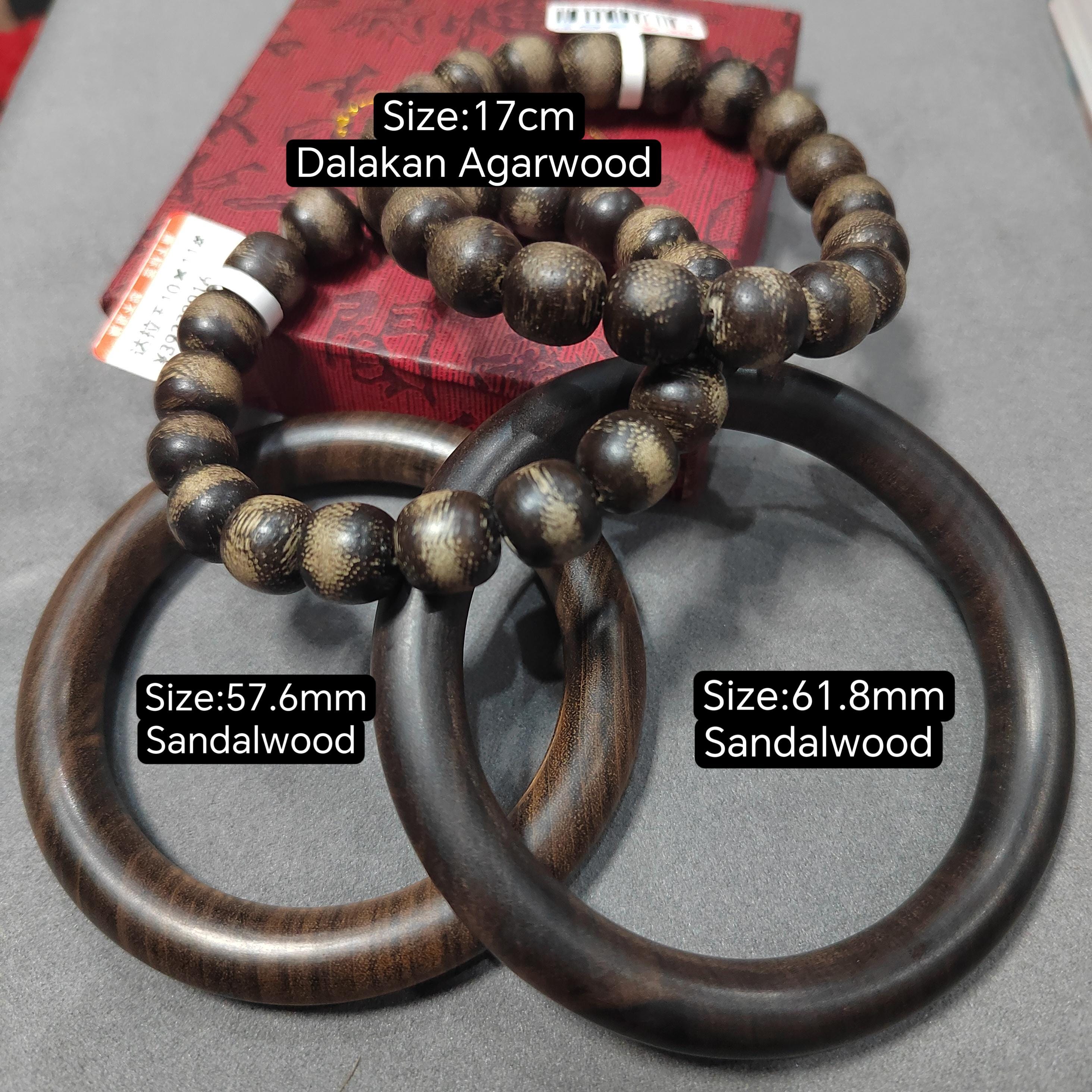 Natural Beauty Dalakan Sinking Agarwood Beads Bracelet & Sandalwood Bangle Mix|Match Unisex Designs SL391
