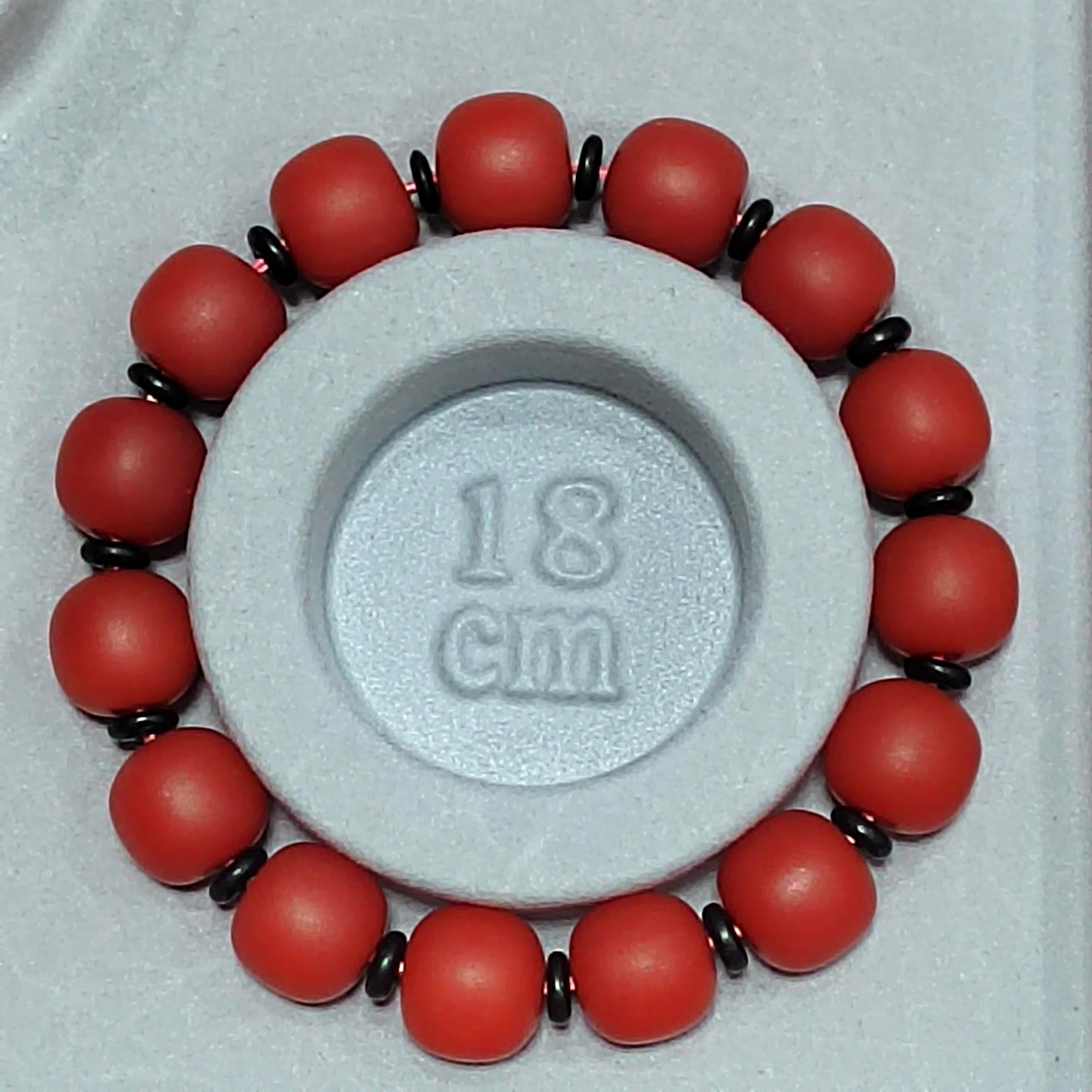 Certified A-Grade Natural Southern Baoshan Yunna Nanhong Red Agate Barrel Beads Bracelet SL267X26 中国云南保山南红玛瑙手串-冰红，满肉，透光