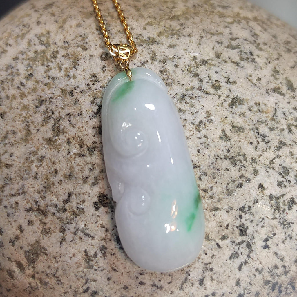 Exquisite Burmese Jadeite Pendant with Necklace - Hand Carved A-Grade Gemstone in 18k Gold Setting SL8015 - SL Precious
