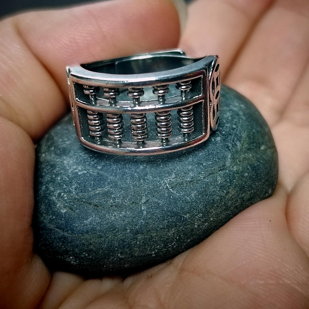 S925 Sterling Silver Solid Men's Abacus Adjustable Thai Trend Silver Ring SL227 - SL Precious