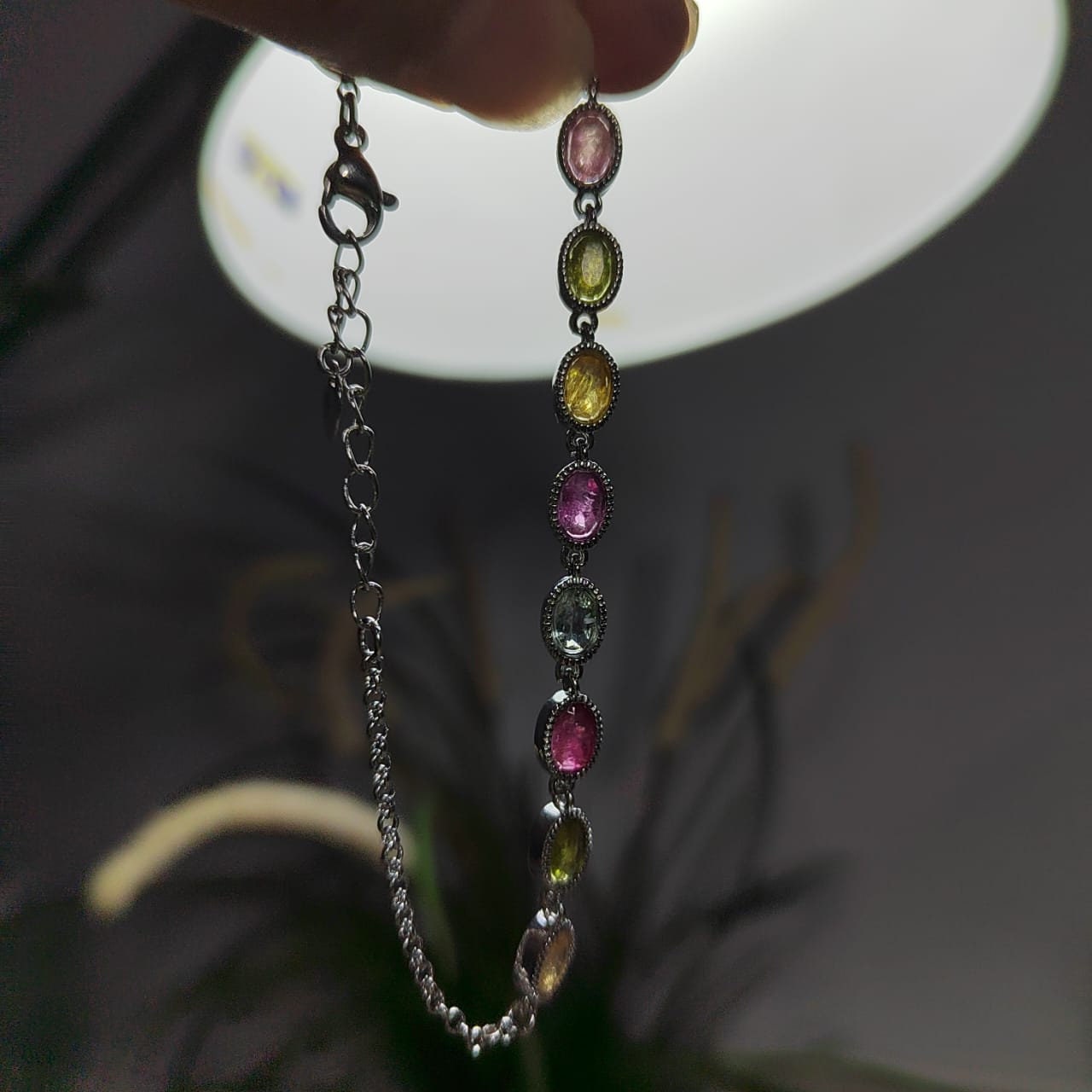 Elegant 5-Color Minimalist 1ct Oval Tourmaline Bracelet on 925 Sterling Silver, Dainty Gemstone Gift for Her SL036 - SL Precious