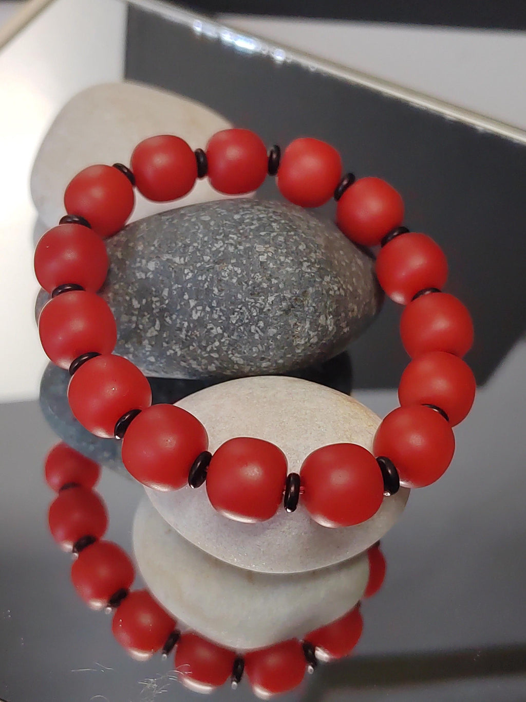 Certified A-Grade Natural Southern Baoshan Yunna Nanhong Red Agate Barrel Beads Bracelet SL267X26 中国云南保山南红玛瑙手串-冰红，满肉，透光