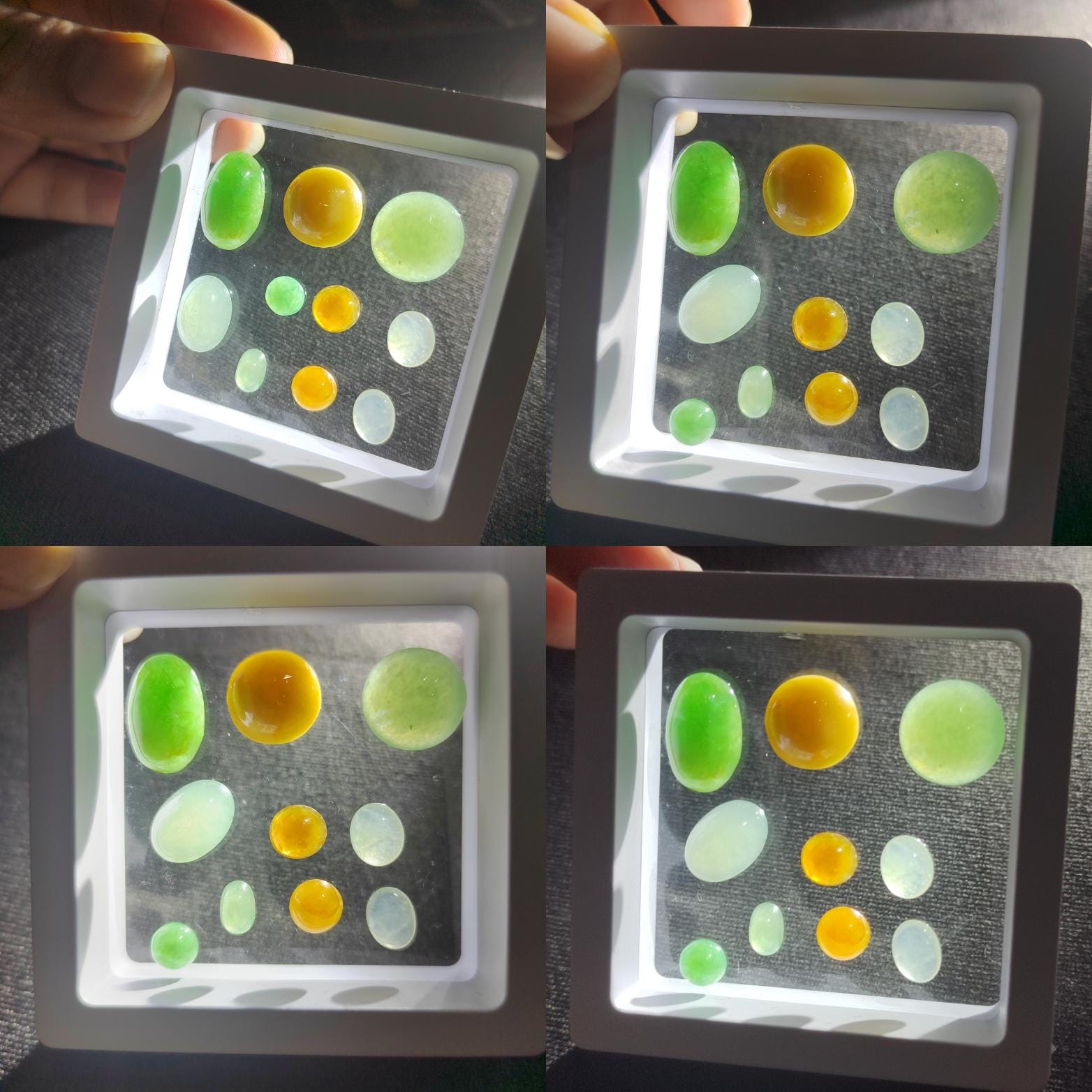 Natural Untreated 10pcs Set Burmese Multicolour Cabochons Jadeite SL405 - SL Precious
