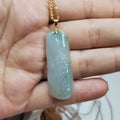 Certified Burmese Natural Gemstone A-Grade Hand Carved Bamboo Jadeite 竹竿 - 步步高升 18k Solid Gold Jewelry for Women Mom SL8018 - SL Precious