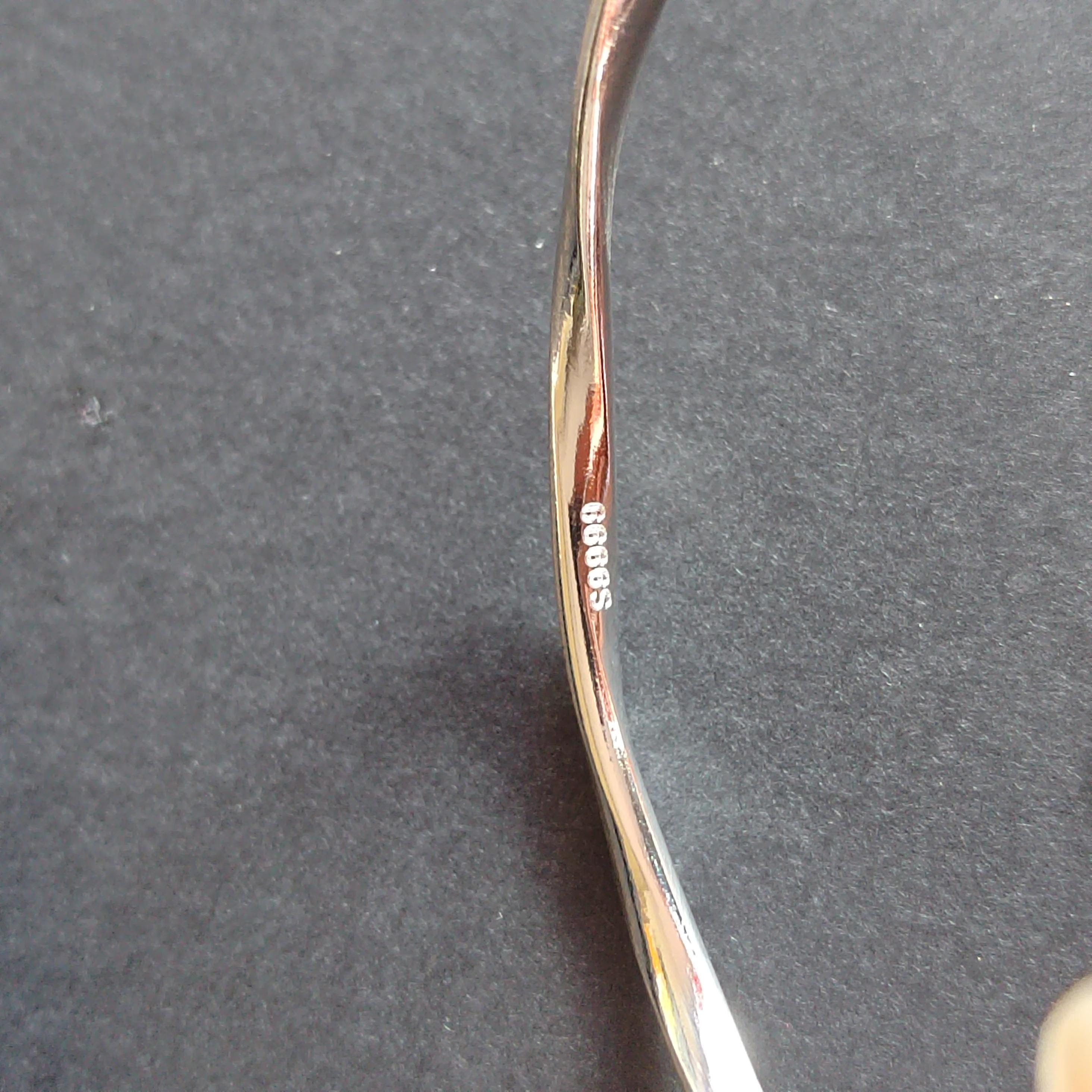 S9999 Silver Filled Vermeil Twist Wave Cuff Bangle | Elegant Design | Perfect Gift | SL339