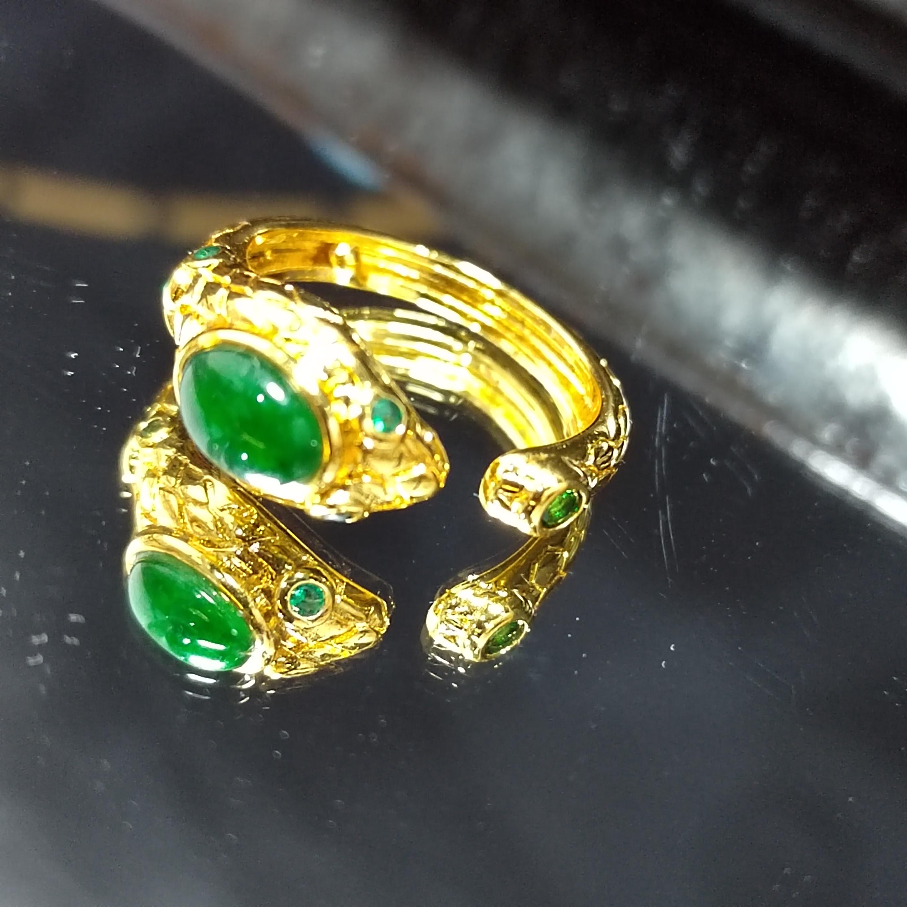 Certified A-Grade Natural Untreated Burmese Imperial Green Beautiful Snake Design Jadeite Green SL368x36