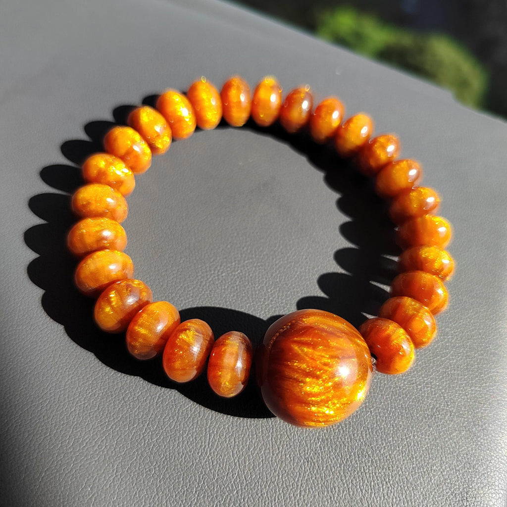Golden Sea Willow Bracelet 金丝海柳手串 | Natural Ocean Coral | 26 Beads 10.9mm + 19.8mm | 17cm Wrist | Healing Energy SL128 - SL Precious