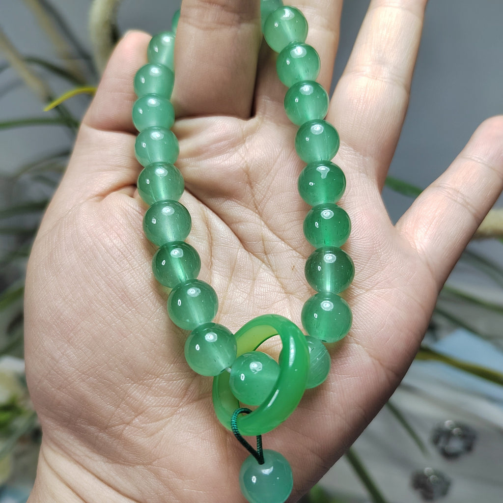 Natural Chalcedony Green Prayer, Calming Beads Bracelet SL106 - SL Precious