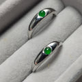 Certified A-Grade Natural Untreated Guatemala Imperial Green Minimalist Round Jadeite S925 Sterling Silver Ring SL246X5 - SL Precious