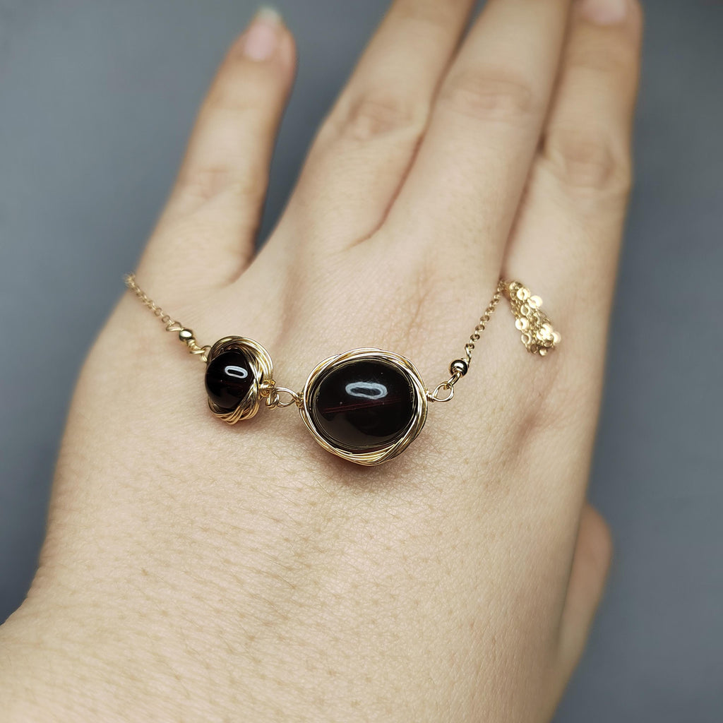 Unique Burmese Red Blood Amber Earring and Bracelet Set in 14K Gold Fill - Stunning Natural Beauty SL112 - SL Precious