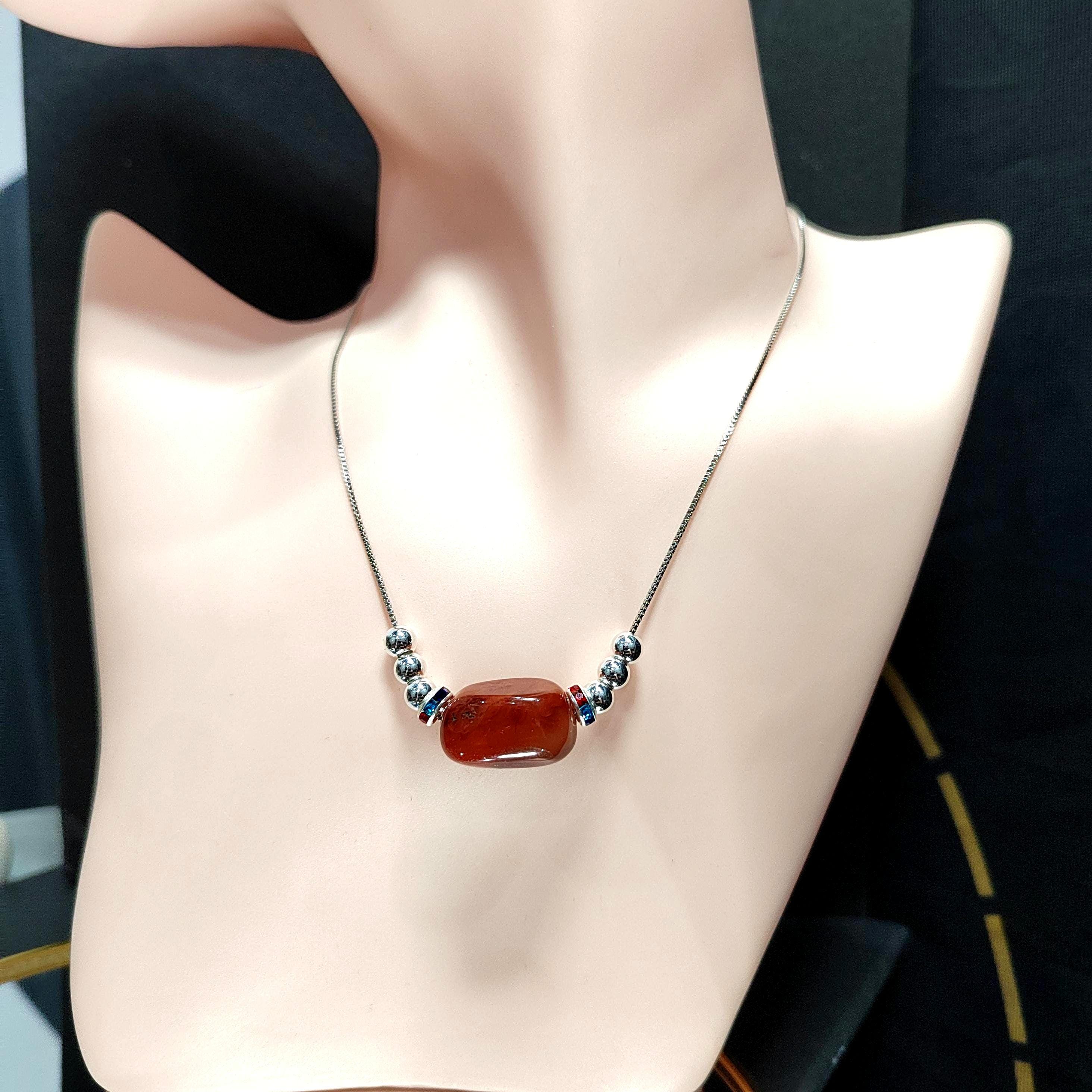 Natural Sichuan Wasi Southern Red Nanhong Agate 2pcs Set | Uneven Cut Bracelet/Necklace | Handmade Design SL309