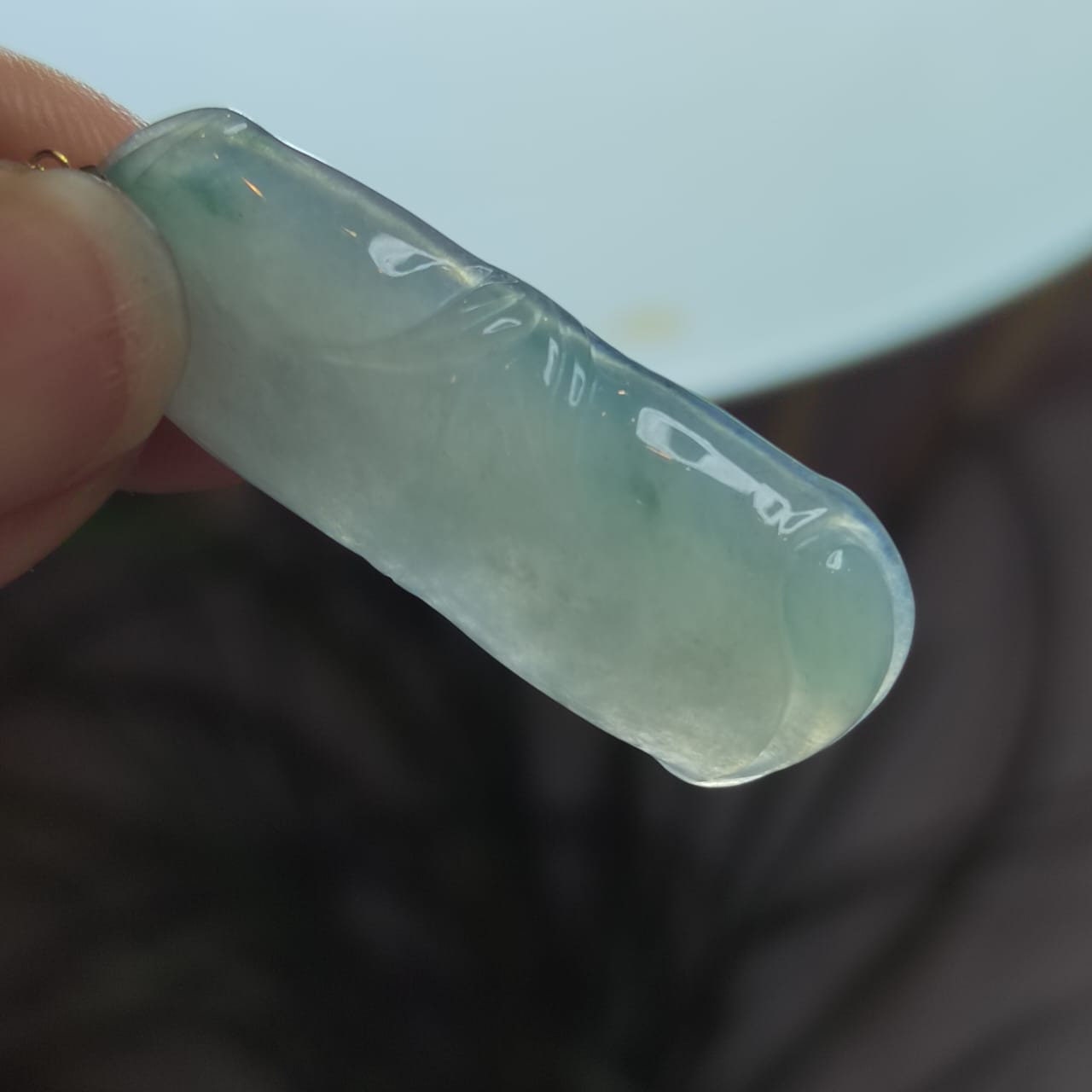 Certified Burmese Natural Gemstone A-Grade Hand Carved Bamboo Jadeite 竹竿 - 步步高升 18k Solid Gold Jewelry for Women Mom SL8018 - SL Precious