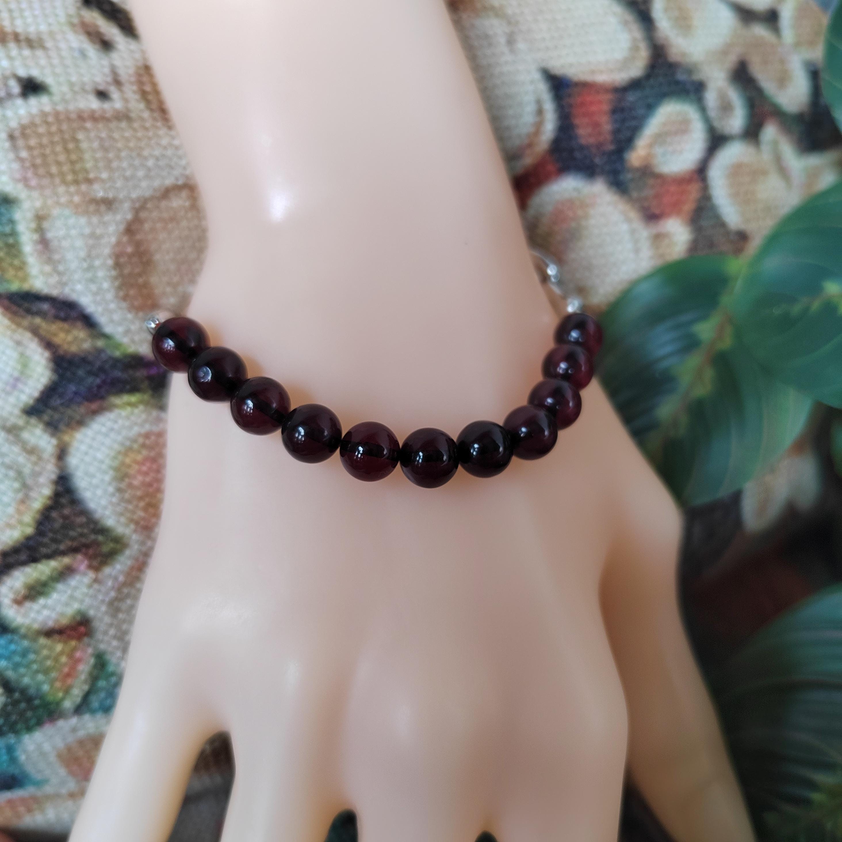 Burmese Natural Blood Amber Bead Bangle/Bracelet | Unique Design | 18k White Gold Plated SL126