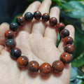 Certified A-Grade Natural Southern Sichuan Liangshan Waxi Deep Red|Raw Skin Black Nanhong Agate Beads Bracelet SL386 - SL Precious