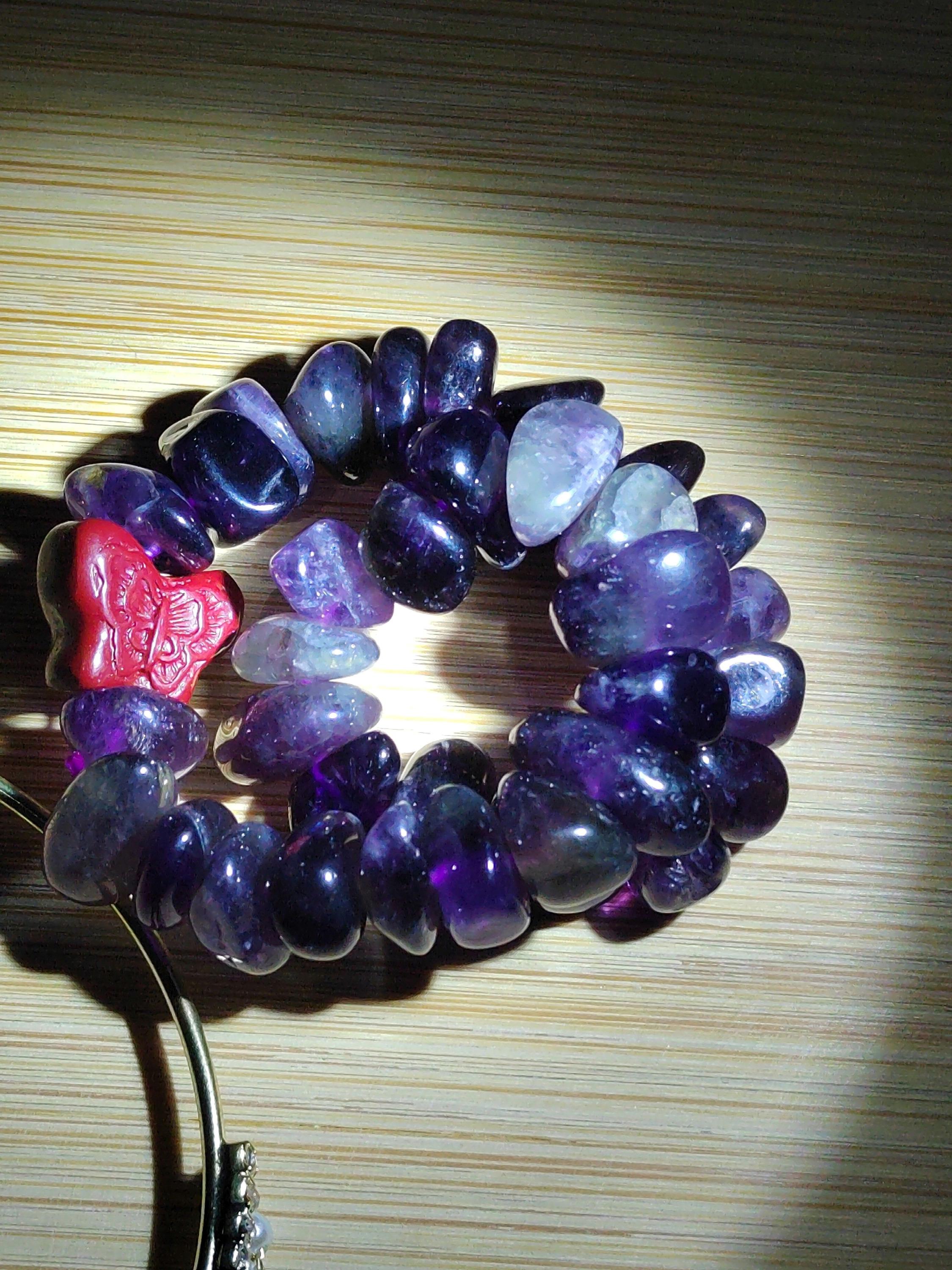 Natural Purple Amethyst Quartz Butterfly Cinnabar Layer Bead Bracelet Mix & Match SL167 - SL Precious