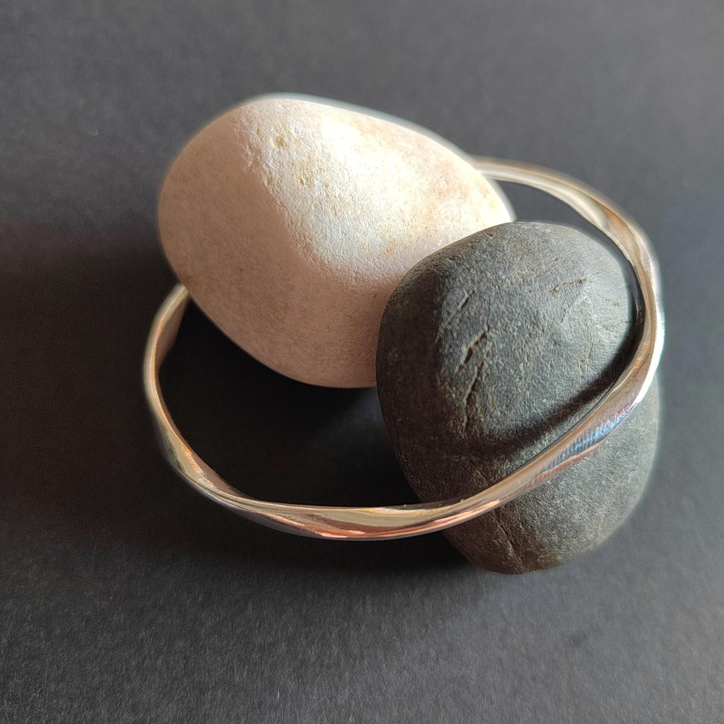 S9999 Silver Filled Vermeil Twist Wave Cuff Bangle | Elegant Design | Perfect Gift | SL339