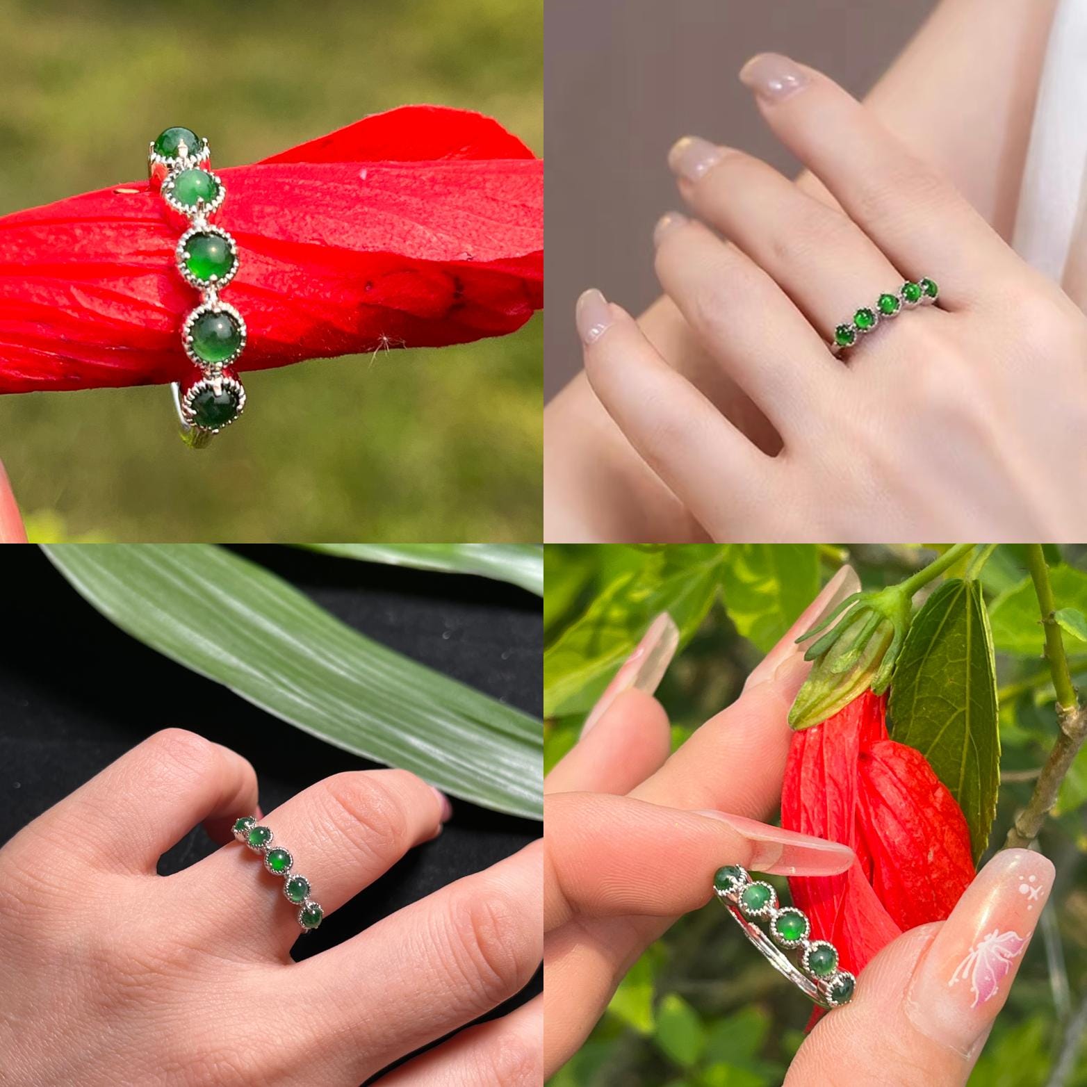 Certified 4 Difference Guatemala Natural Untreated Imperial Green Minimalist Rings Best Gift For Her| Birthday Gift| Mother Gift SL347