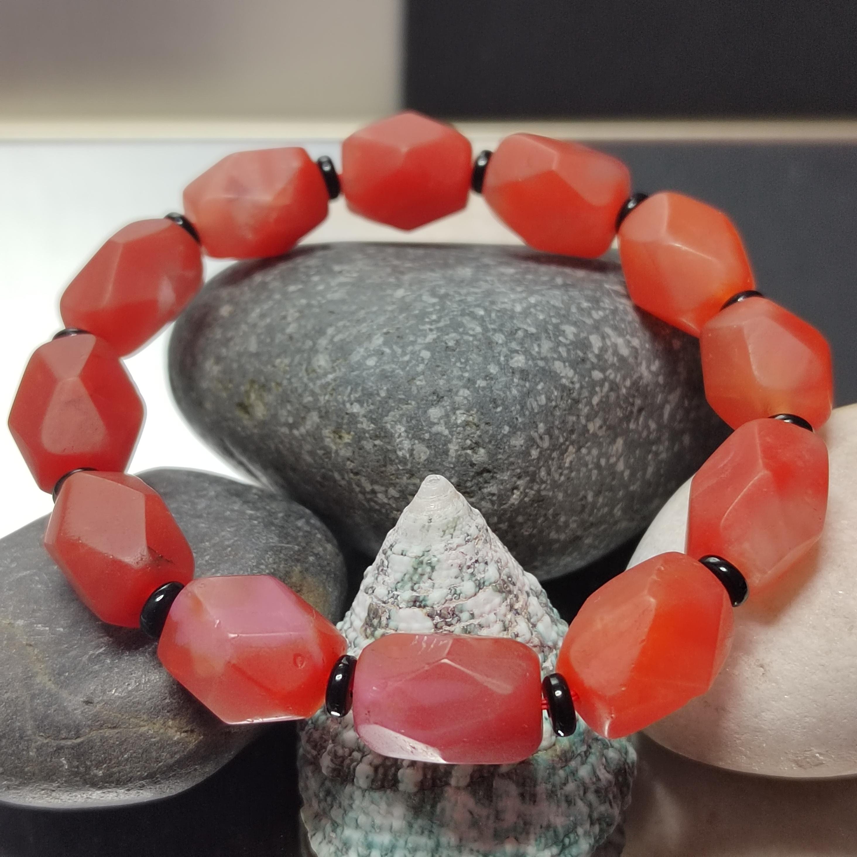 Certified Unique Yunna Baoshan Icy Red Orange Pink Nanhong Agate Cylinder - Rare Natural Design Hand-Cut with Special Uneven Style SL280