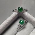 Certified A-Grade Natural Gemstone Untreated Guatemala Imperial Green Jadeite Simple Minimalist Design S925 Ring SL245X4 - SL Precious