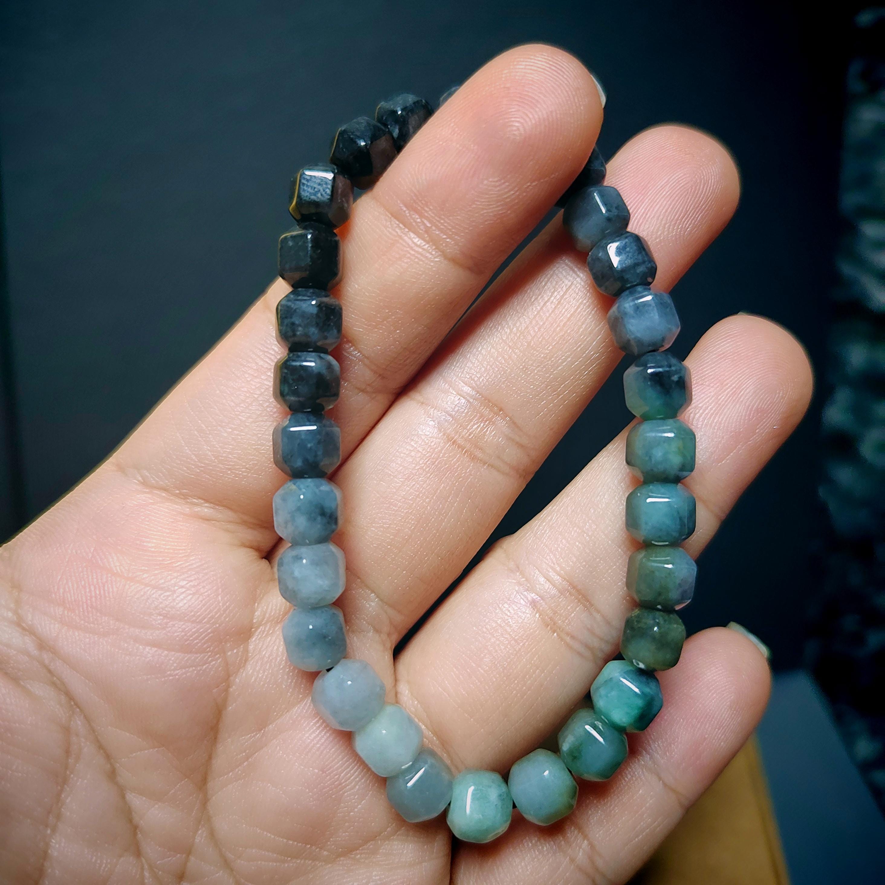 Certified Natural Untreated Burmese 4 Tones Wuji Six Surfaces Diamond Cut Bead Bracelet SL230 - SL Precious