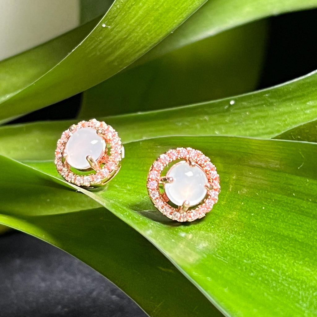 Certified Burmese A-Grade 4 Colors Icy White| Yellow| Apple Green| Red Jadeite Earrings 18k Rose Gold Plated on S925 Sterling Silver SL348 - SL Precious