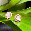 Certified Burmese A-Grade 4 Colors Icy White| Yellow| Apple Green| Red Jadeite Earrings 18k Rose Gold Plated on S925 Sterling Silver SL348 - SL Precious