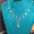 Certified A-Grade Natural Untreated Burmese Leaf Carved 14k GF Set V Shape Drop Design Necklaces | Any Occasion | For Her SL291 SL Precious