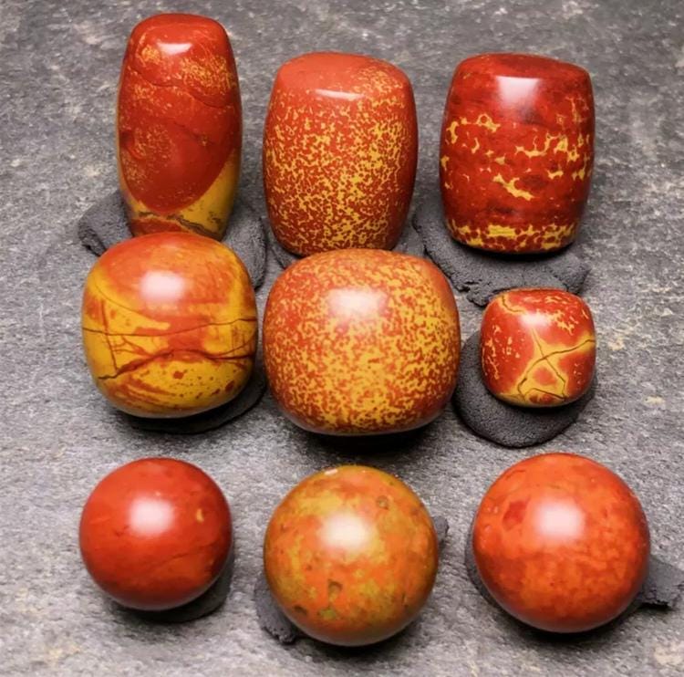 Certified A-Grade Natural Southern Yunna Zhaotong(昭通料） Nanhong Orange/Red Tone Natural Beauty Bead Bracelet SL384