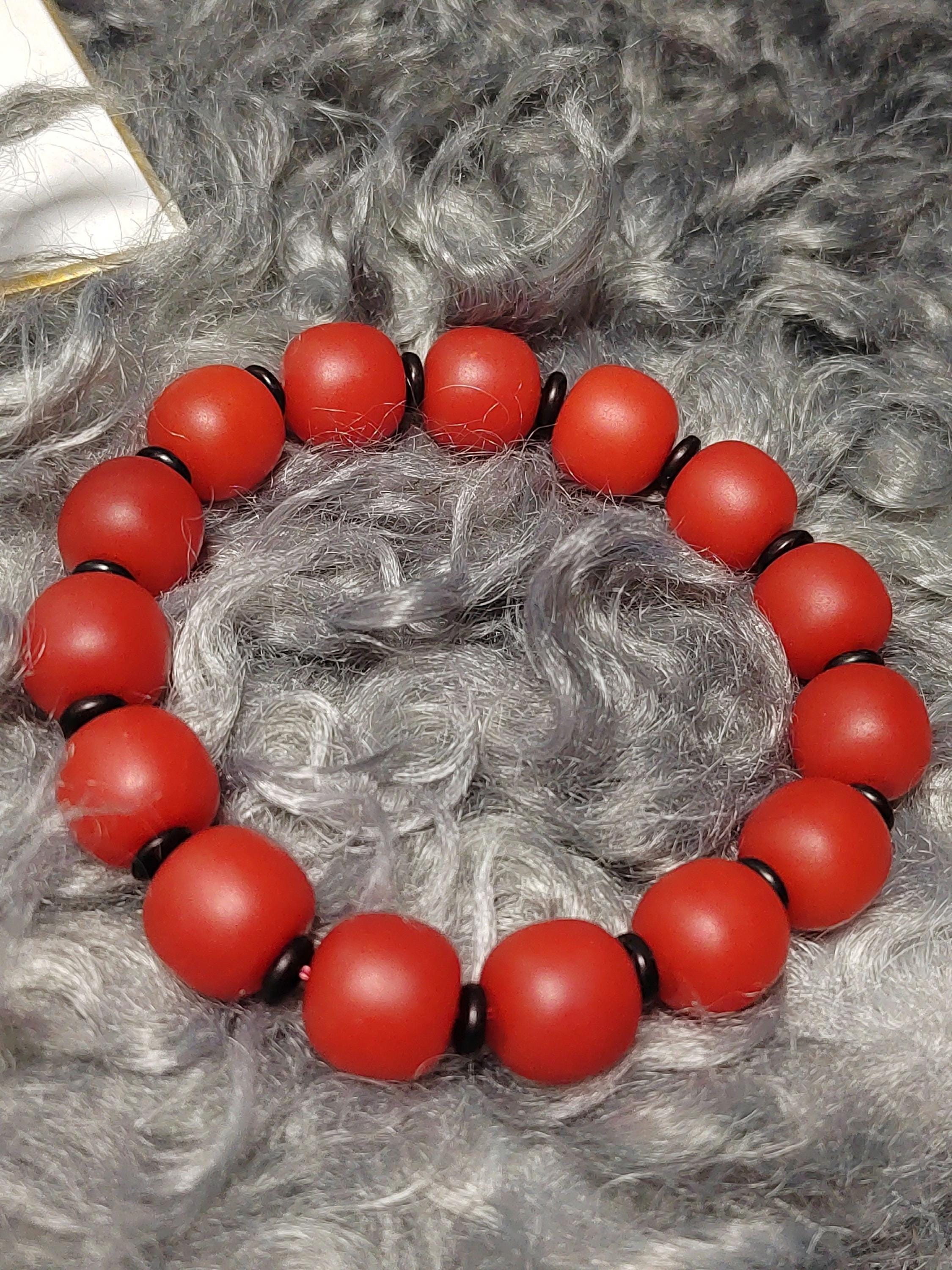 Certified A-Grade Natural Southern Baoshan Yunna Nanhong Red Agate Barrel Beads Bracelet SL267X26 中国云南保山南红玛瑙手串-冰红，满肉，透光