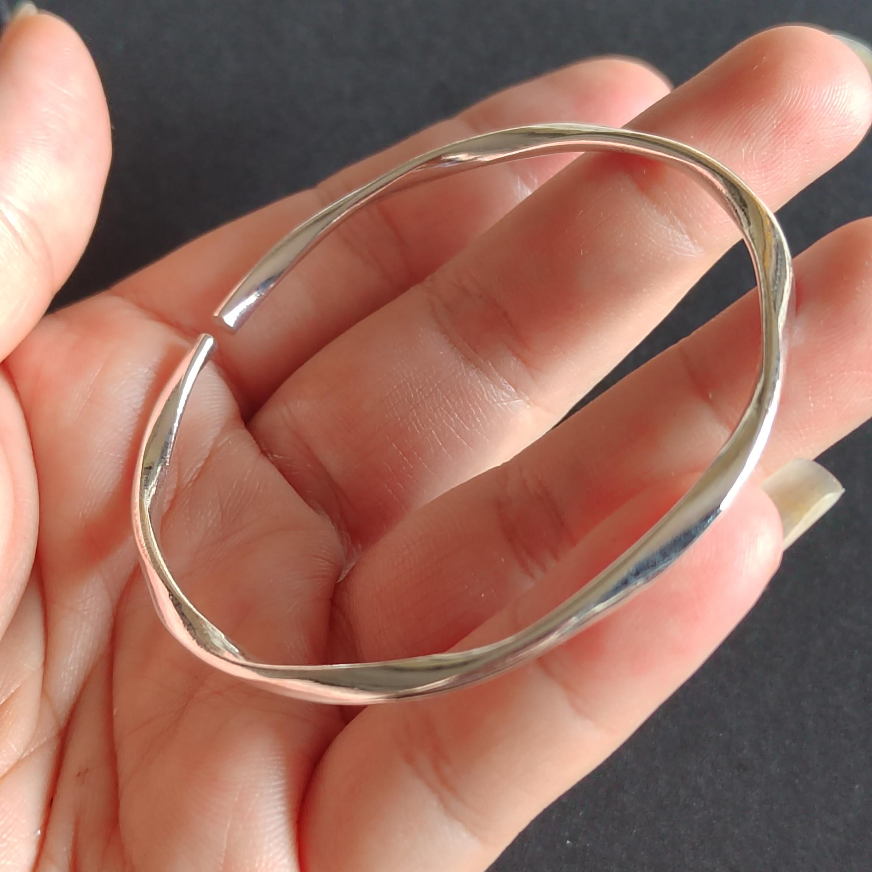 S9999 Silver Filled Vermeil Twist Wave Cuff Bangle | Elegant Design | Perfect Gift | SL339