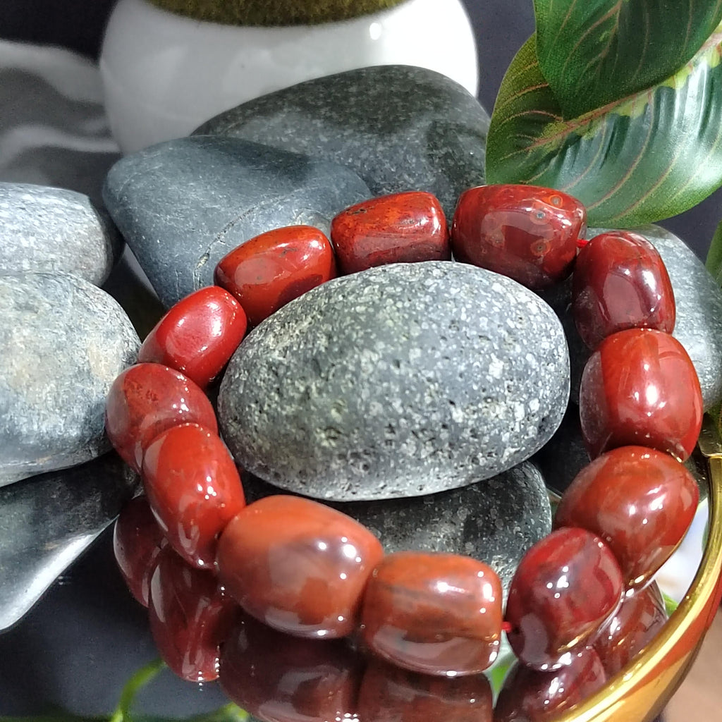 Certified A-Grade Natural Southern Sichuan Liangshan Waxi Ox Blood| Natural Raw Skin| 14-18mm Uneven Beads Bracelet SL380