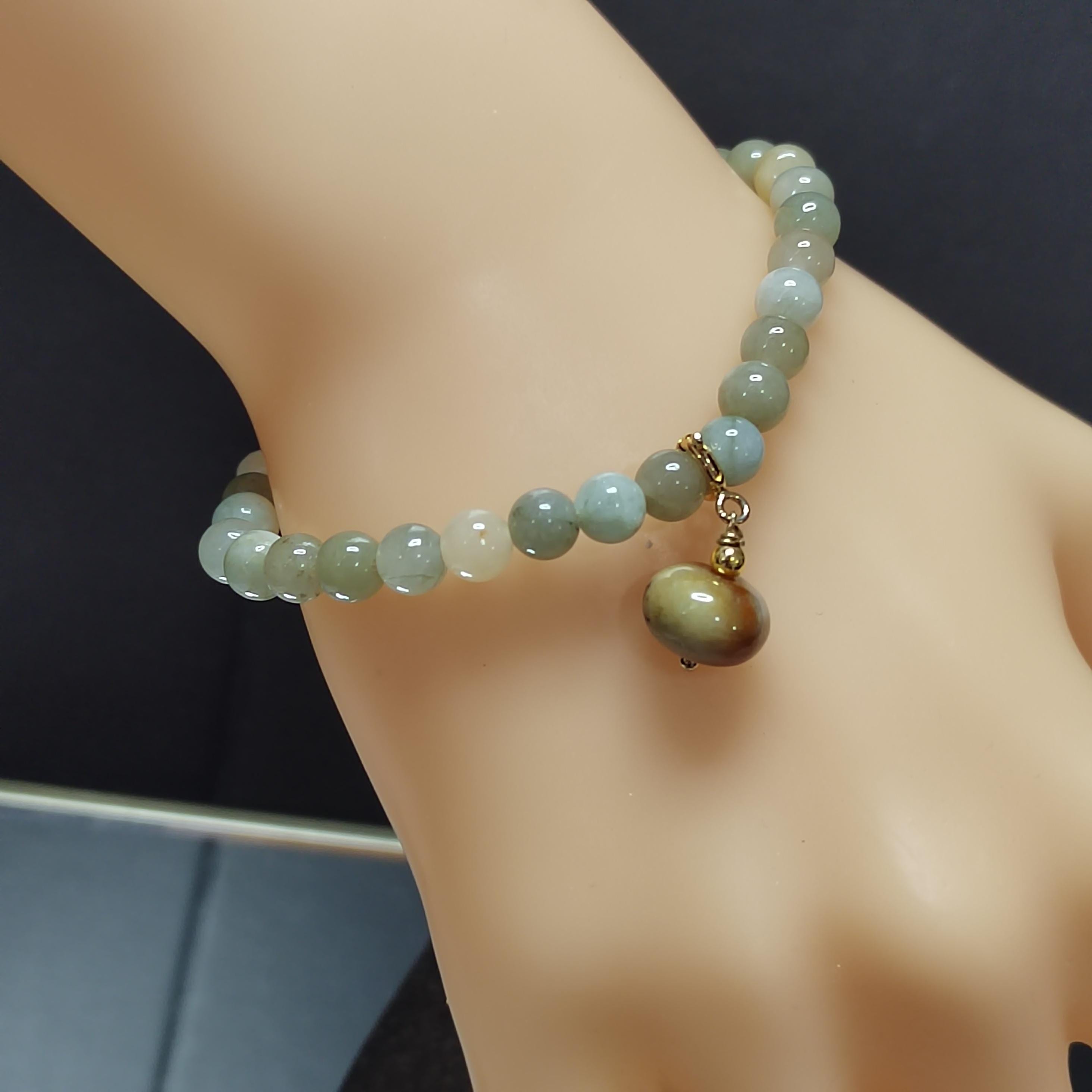 Natural Untreated Burmese Sugar Cane Yellow, Green, and Icy White Minimalist Bead Bracelet Design SL335 - SL Precious