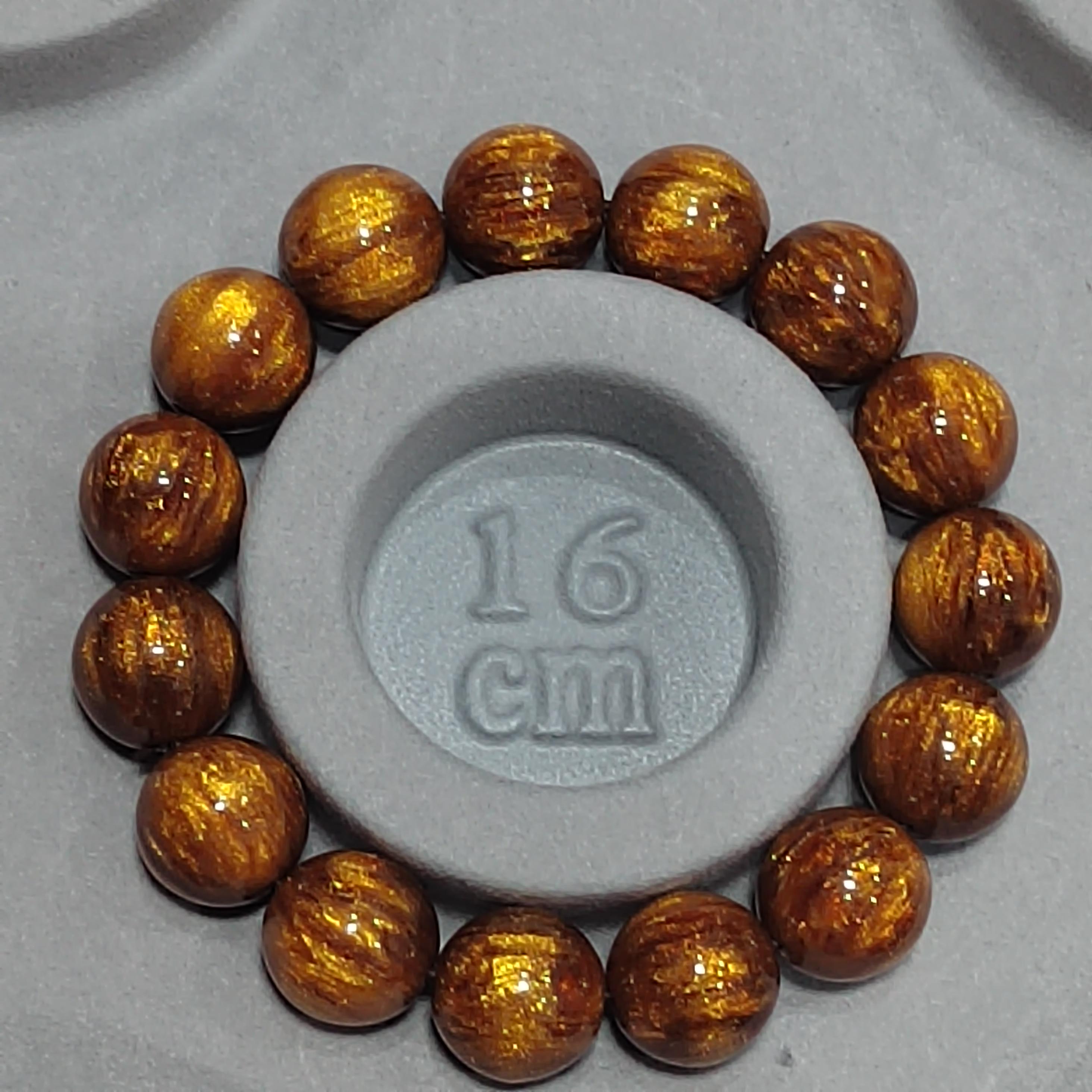 Rare Golden Sea Willow Bracelet 13.4mm | 15pcs | Natural Ocean Coral Gem | 天然金海柳手串 | SL124 - SL Precious