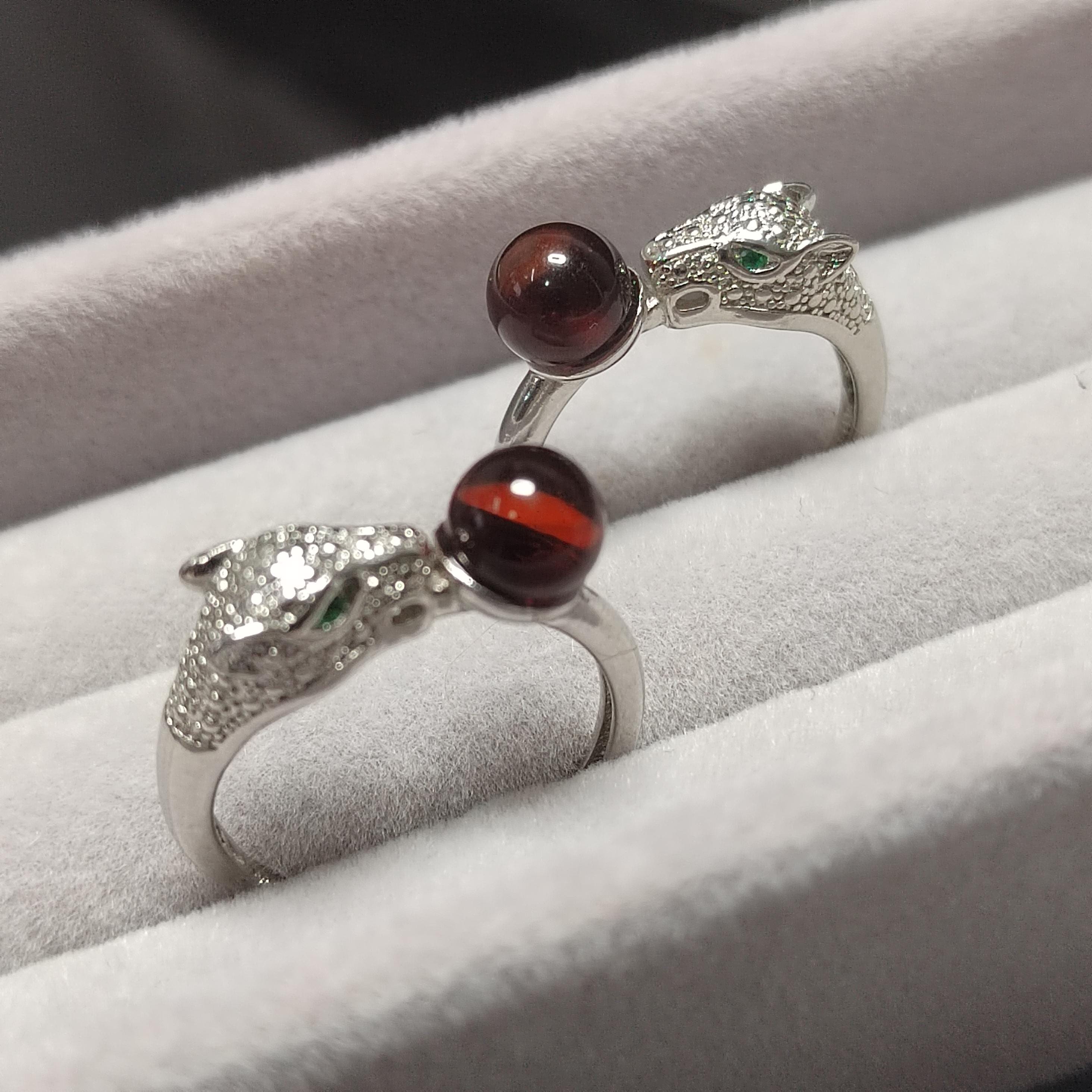 Natural Burmese Blood Amber Leopard Zirconia Beautiful Design Adjustable Unisex Ring SL115 - SL Precious