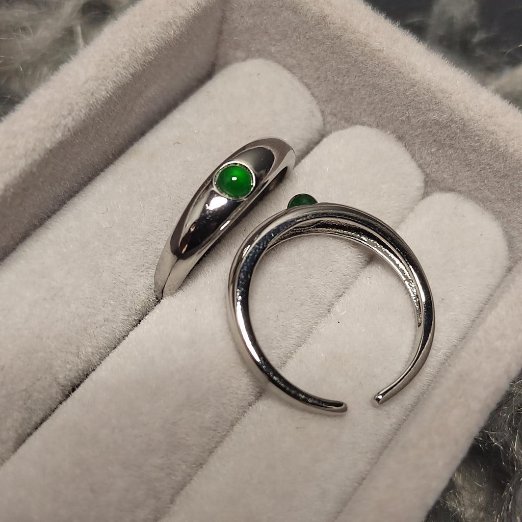 Certified A-Grade Natural Untreated Guatemala Imperial Green Minimalist Round Jadeite S925 Sterling Silver Ring SL246X5 - SL Precious