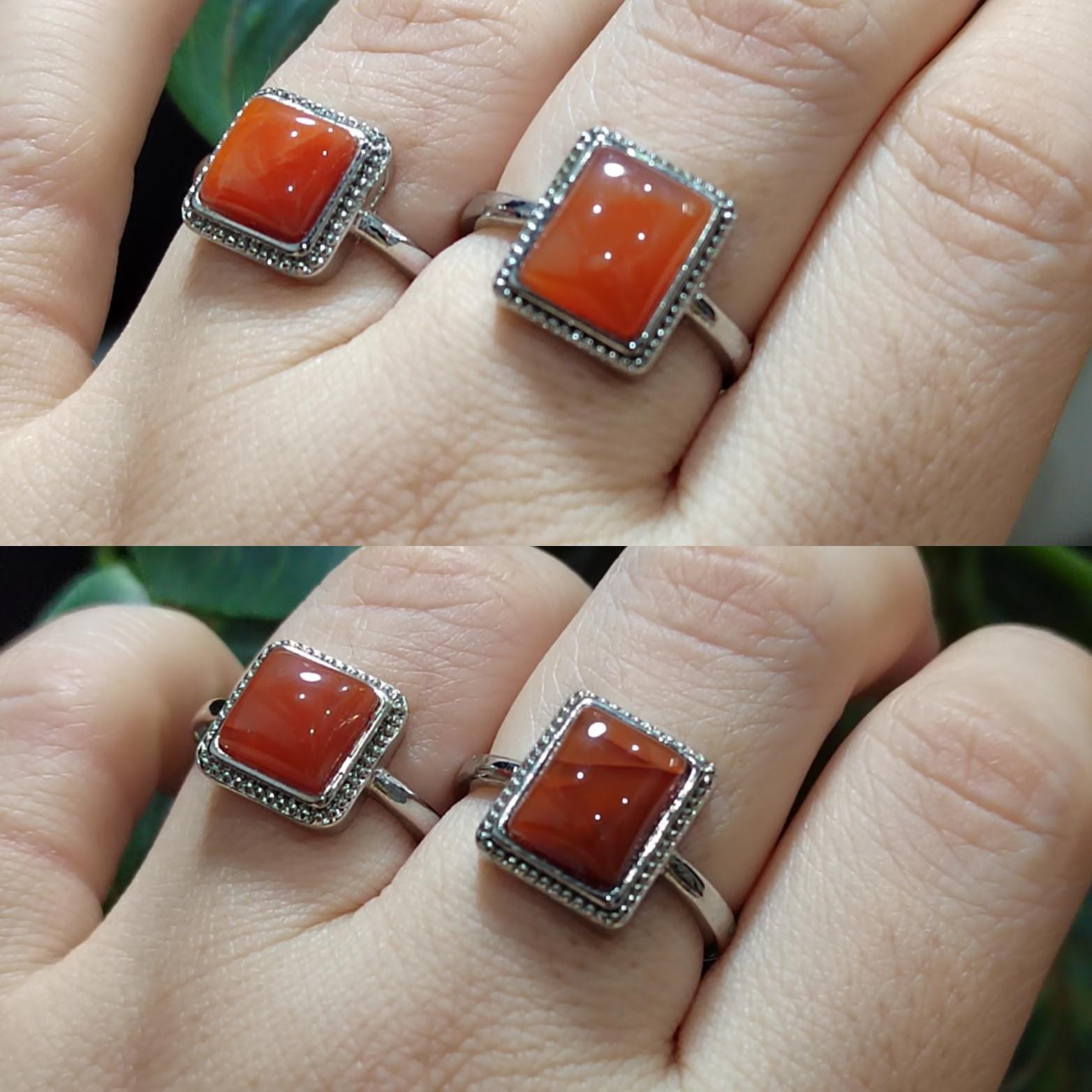 Liangshan Waxi Nanhong Agate Ring: 18K Gold-Plated Brass, Adjustable SL419