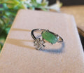 Exquisite Gemstone Burmese Icy Green Flower Zircon Natural Jadeite Ring For Her SL102R 渌飘花 - SL Precious