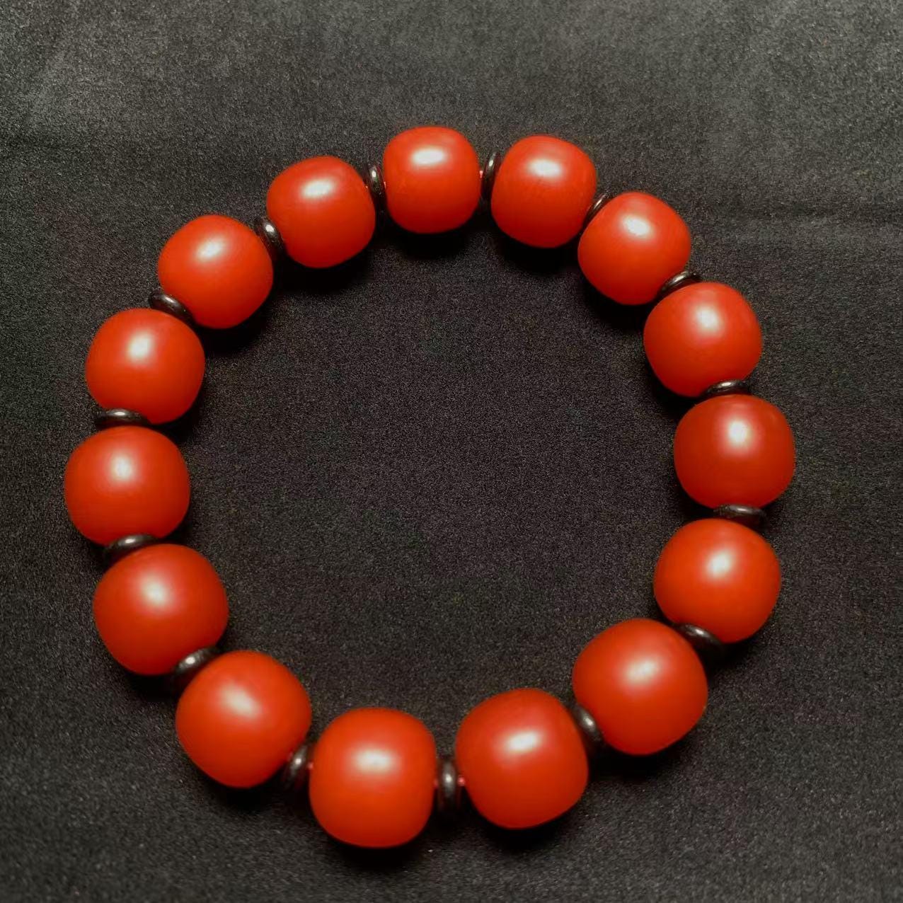 Certified A-Grade Natural Southern Baoshan Yunna Nanhong Red Agate Barrel Beads Bracelet SL267X26 中国云南保山南红玛瑙手串-冰红，满肉，透光