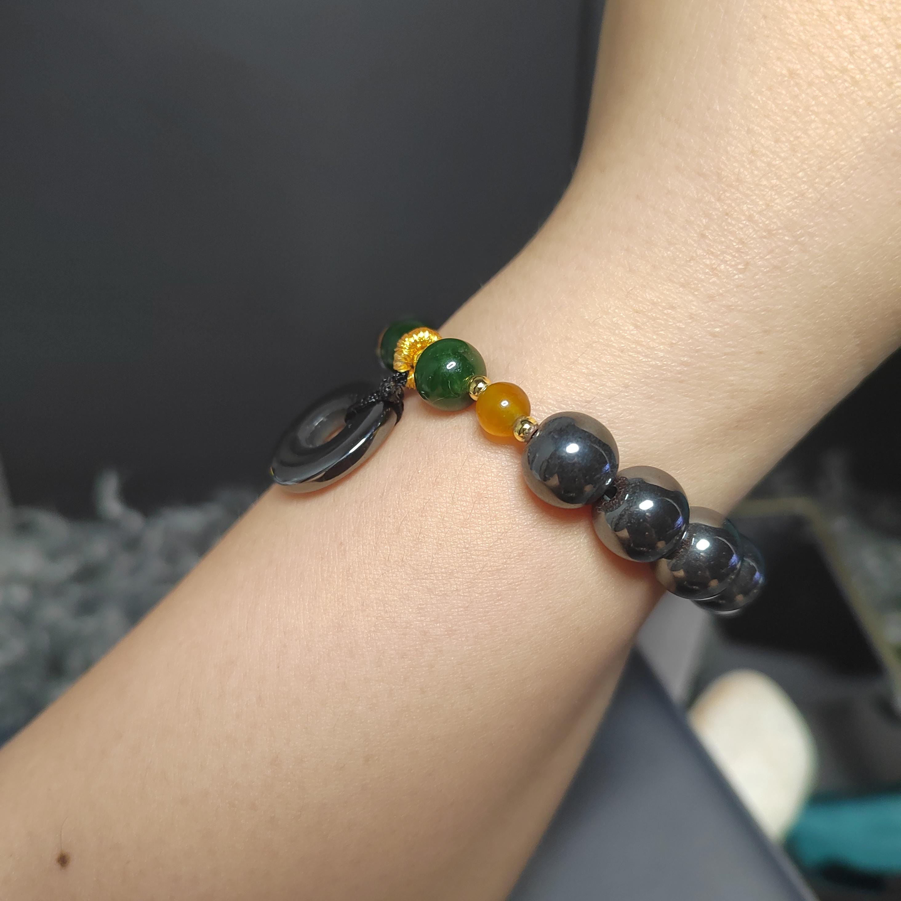 3pcs Set Terahertz Earrings, Bracelets & Necklaces Bead | Natural Handmade SL295