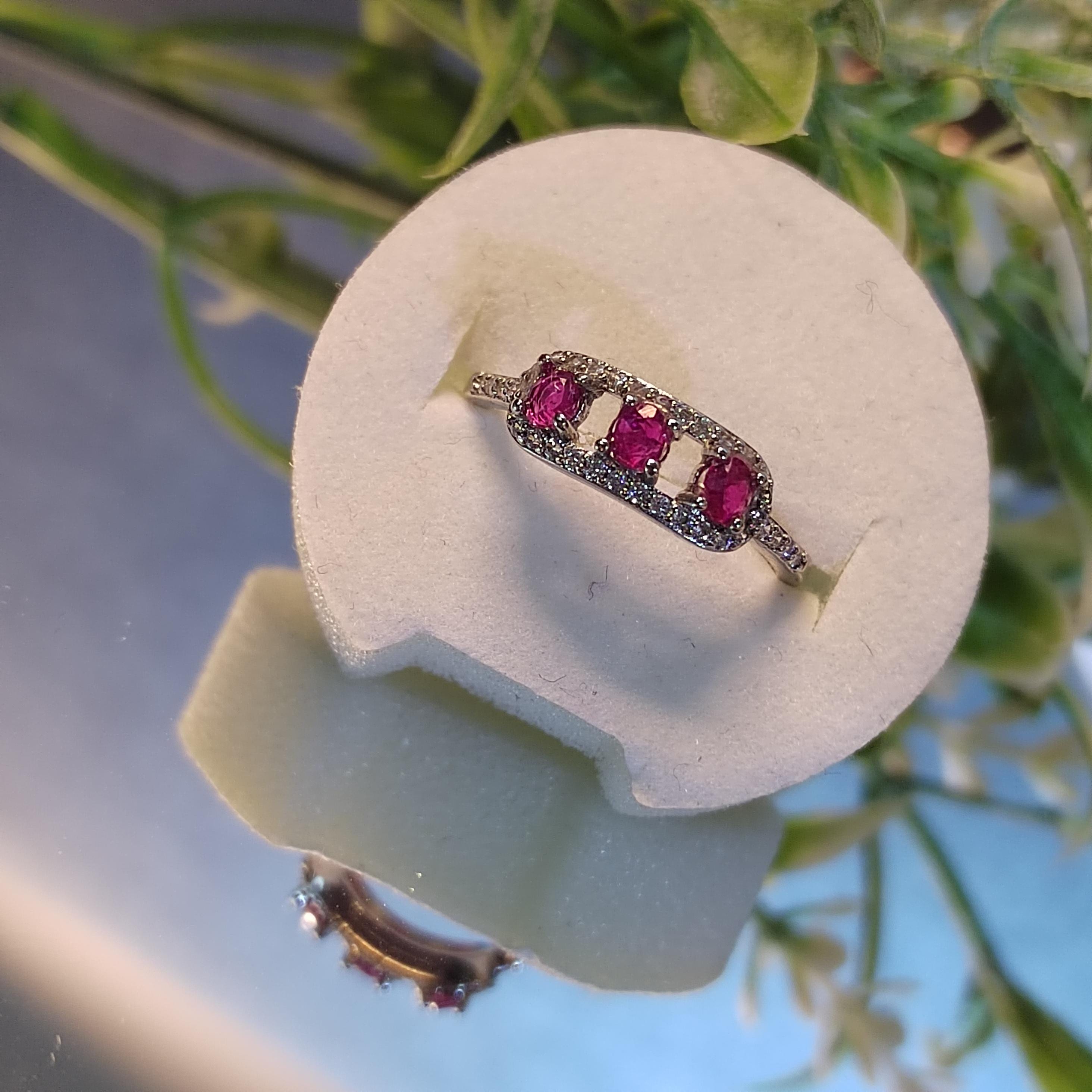 Certified Untreated Natural Burmese Mogok Pink Sapphire Zircon Accents S925 Ring Minimalist Jewelry Best Friend Gift SL136