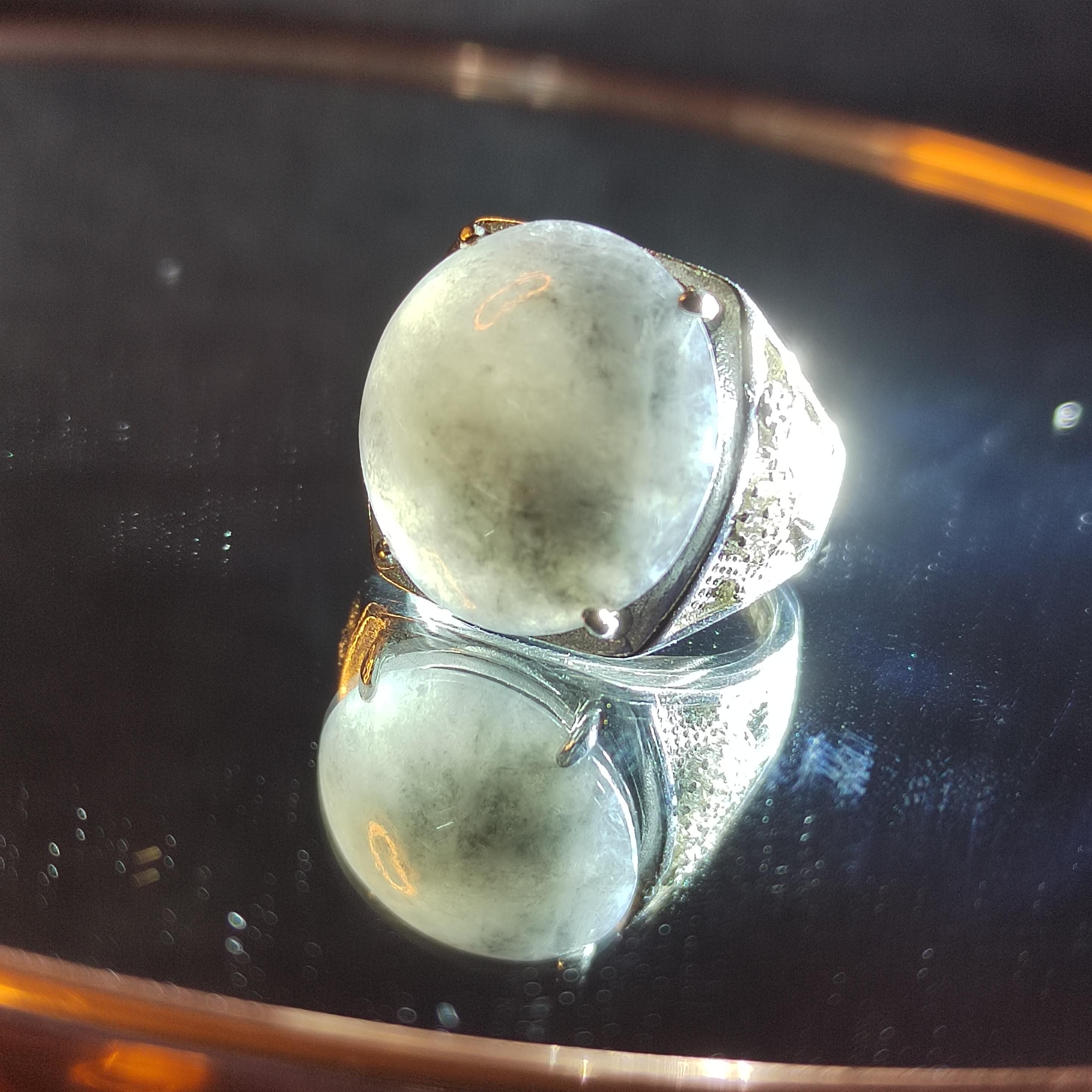 Certified A-Grade Natural Untreated Large Man Ring Burmese Black Wuji Jadeite 天然缅科鸟鸡翡翠 SL103B - SL Precious